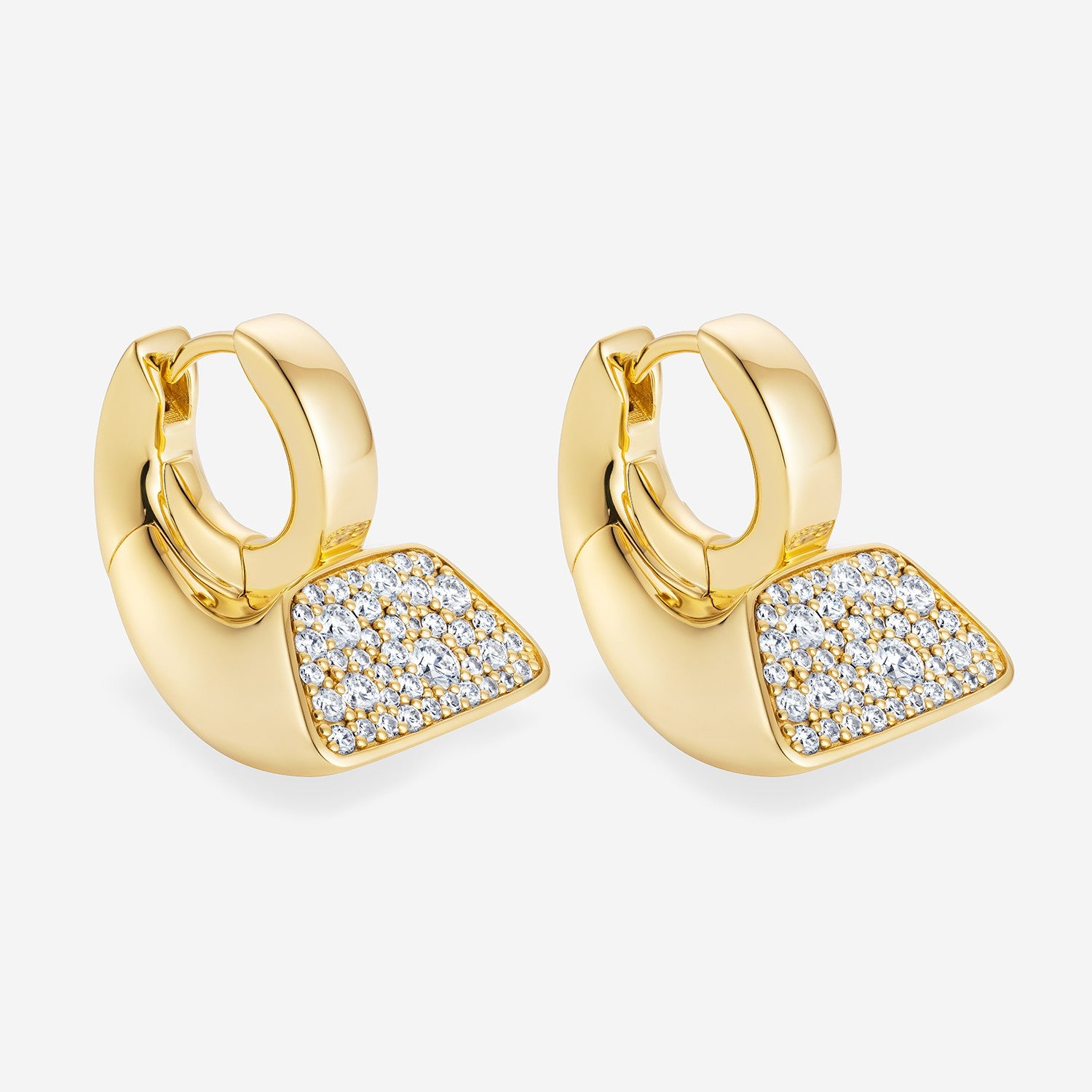 886 Royal Mint Earrings Aurum Bullion Pavé Hoop Earrings, 18ct Yellow Gold