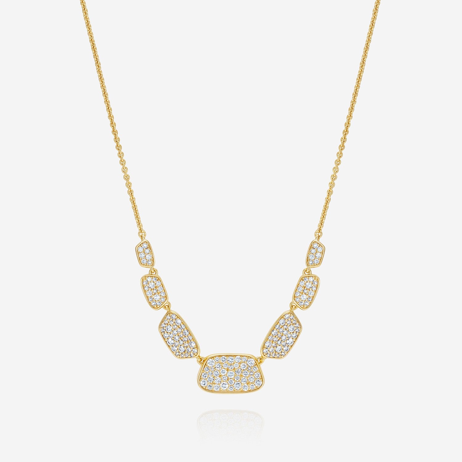 886 Royal Mint Necklaces Aurum Graduated Slice Pavé Necklace, 18ct Gold