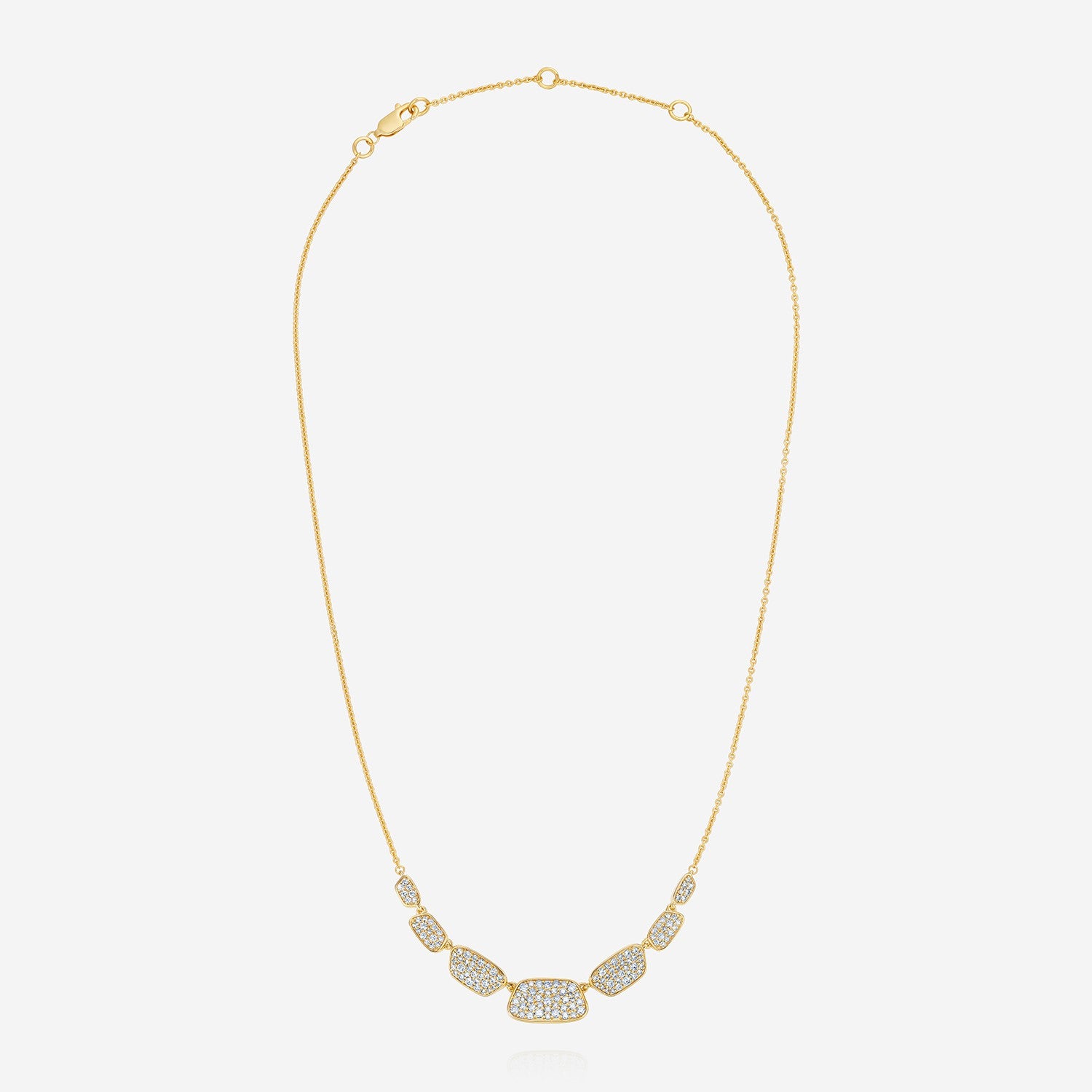 886 Royal Mint Necklaces Aurum Graduated Slice Pavé Necklace, 18ct Gold