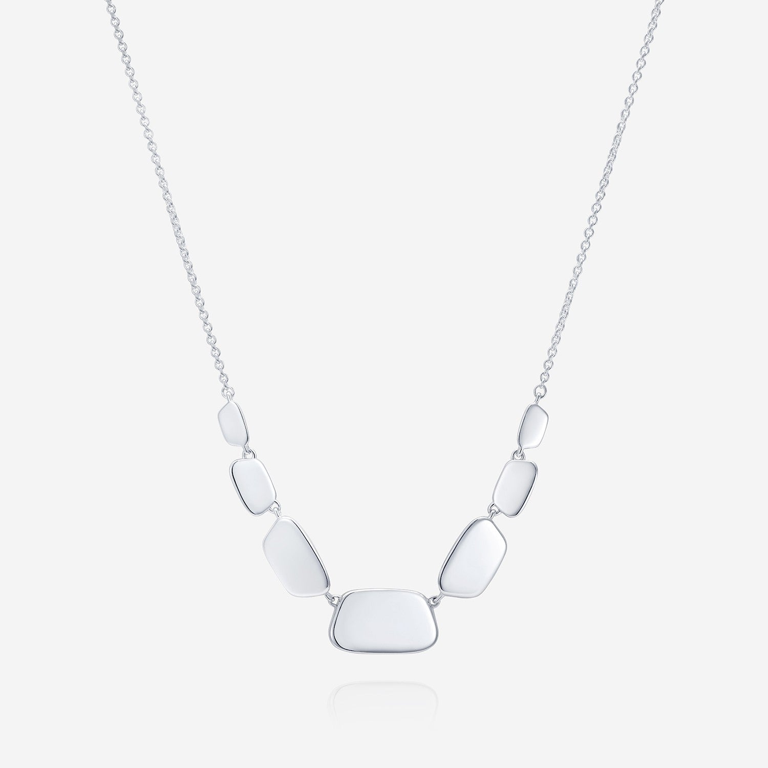 886 Royal Mint Necklaces Aurum Graduated Slice Necklace, Sterling Silver