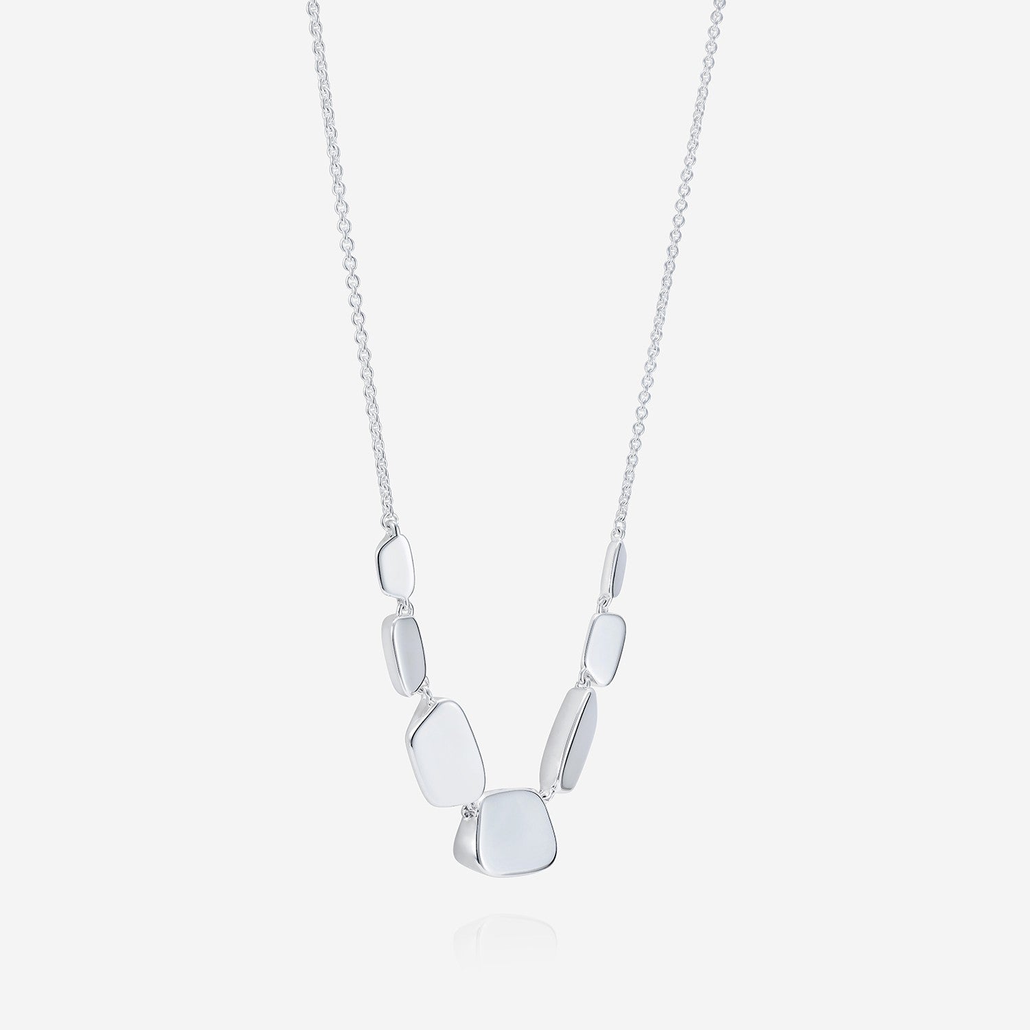 886 Royal Mint Necklaces Aurum Graduated Slice Necklace, Sterling Silver