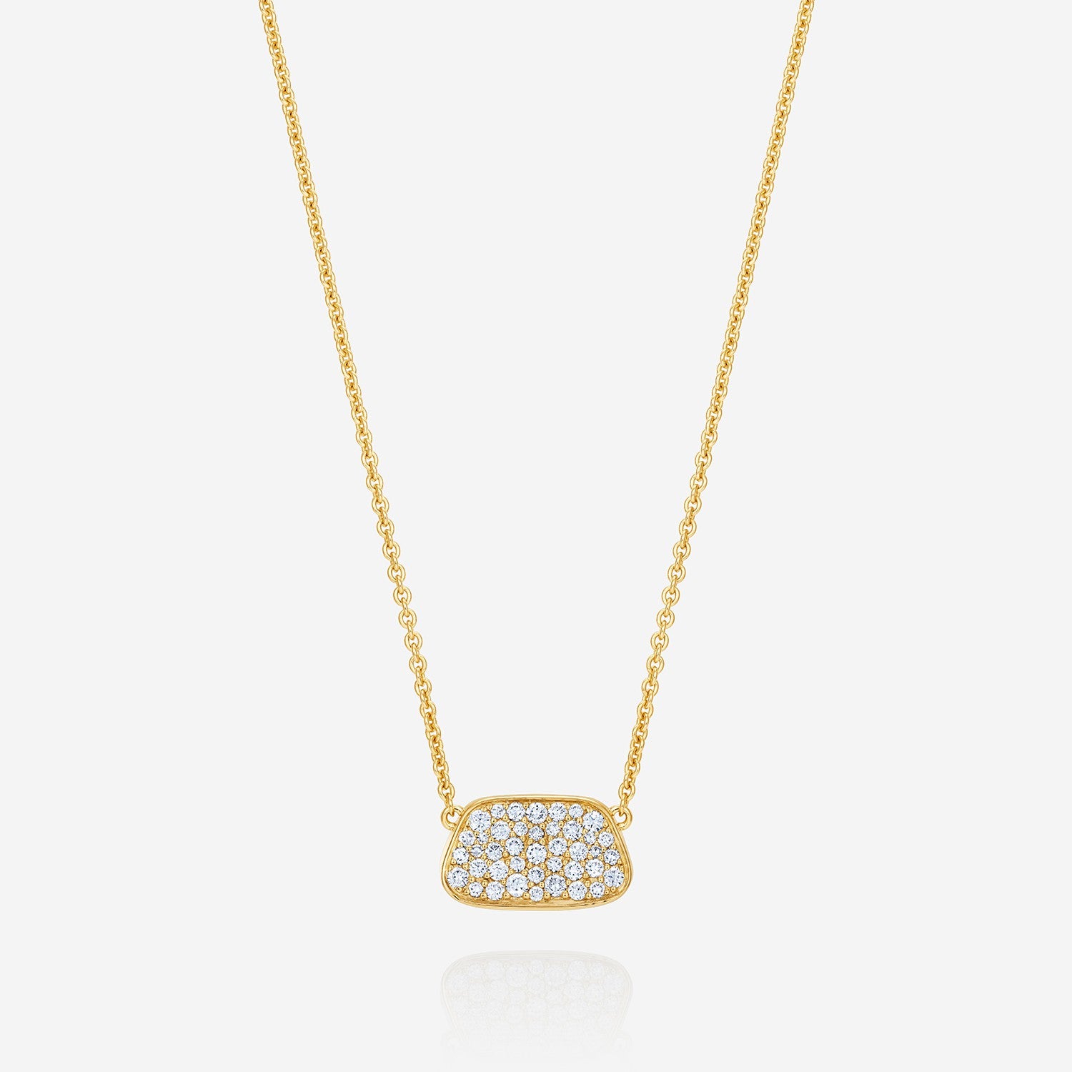886 Royal Mint Necklaces Aurum Single Slice Pavé Necklace, 18ct Yellow Gold
