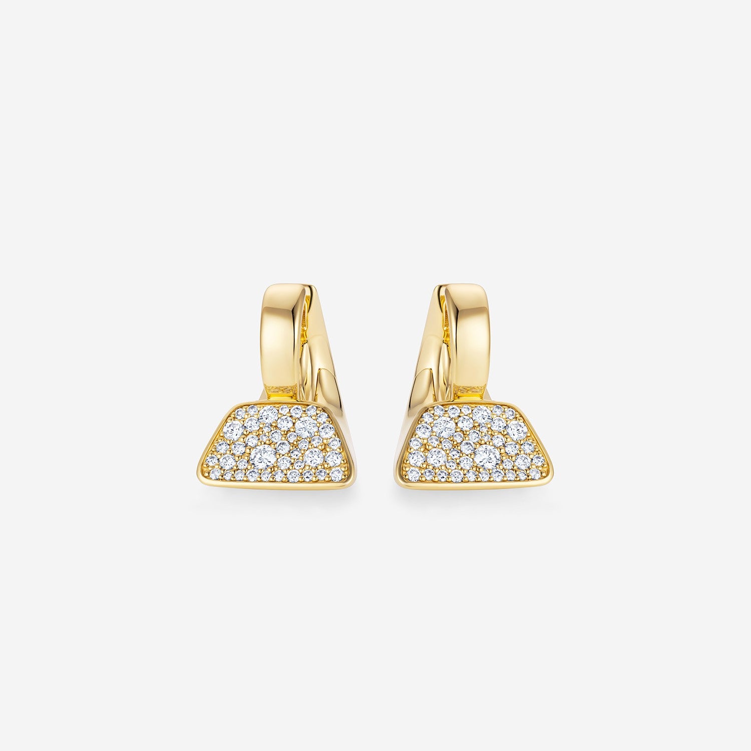 886 Royal Mint Earrings Aurum Bullion Huggie Pave Hoop Earrings, 18ct Yellow Gold