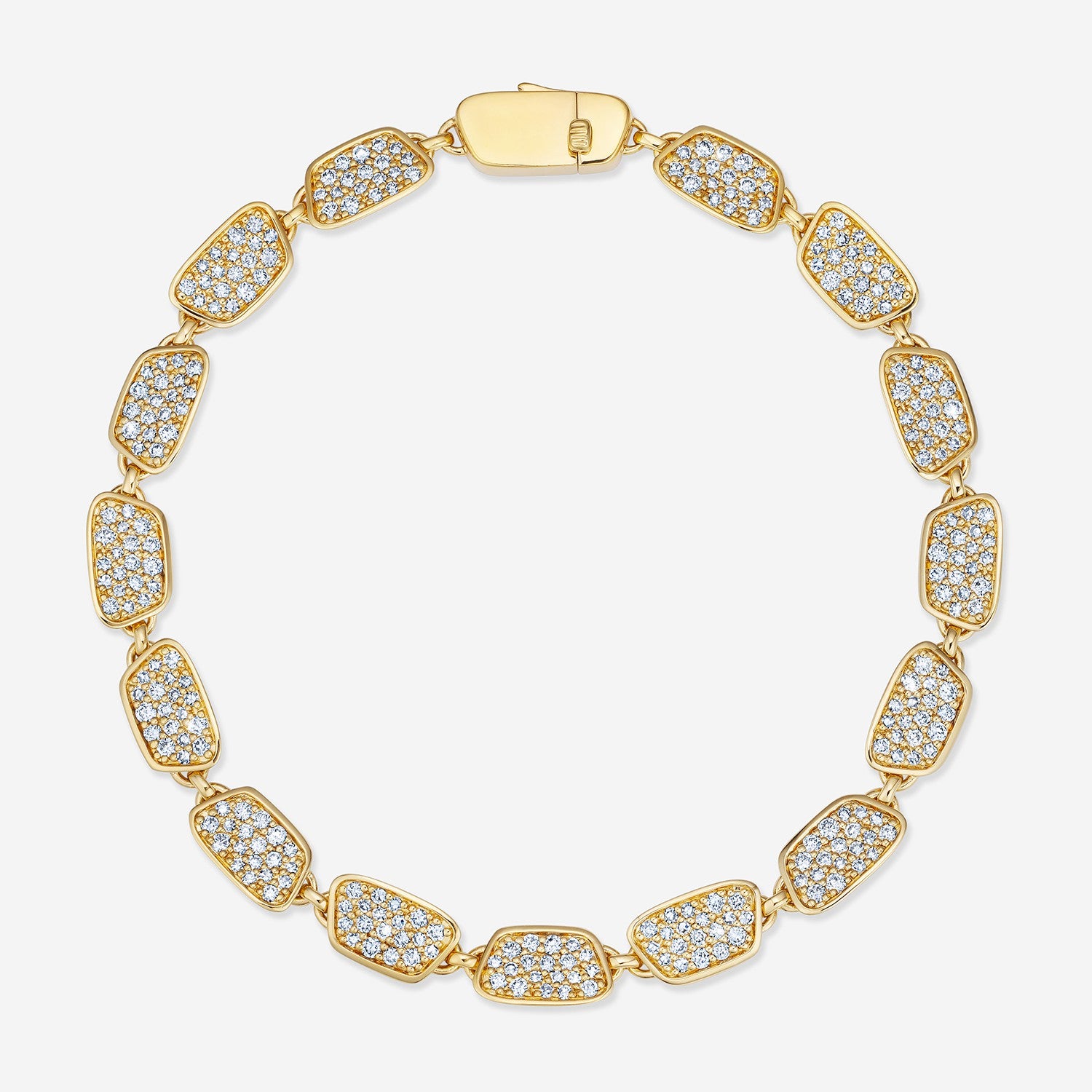 886 Royal Mint Bracelet Aurum Slice 7.5 inch Pavé Bracelet, 18ct Yellow Gold