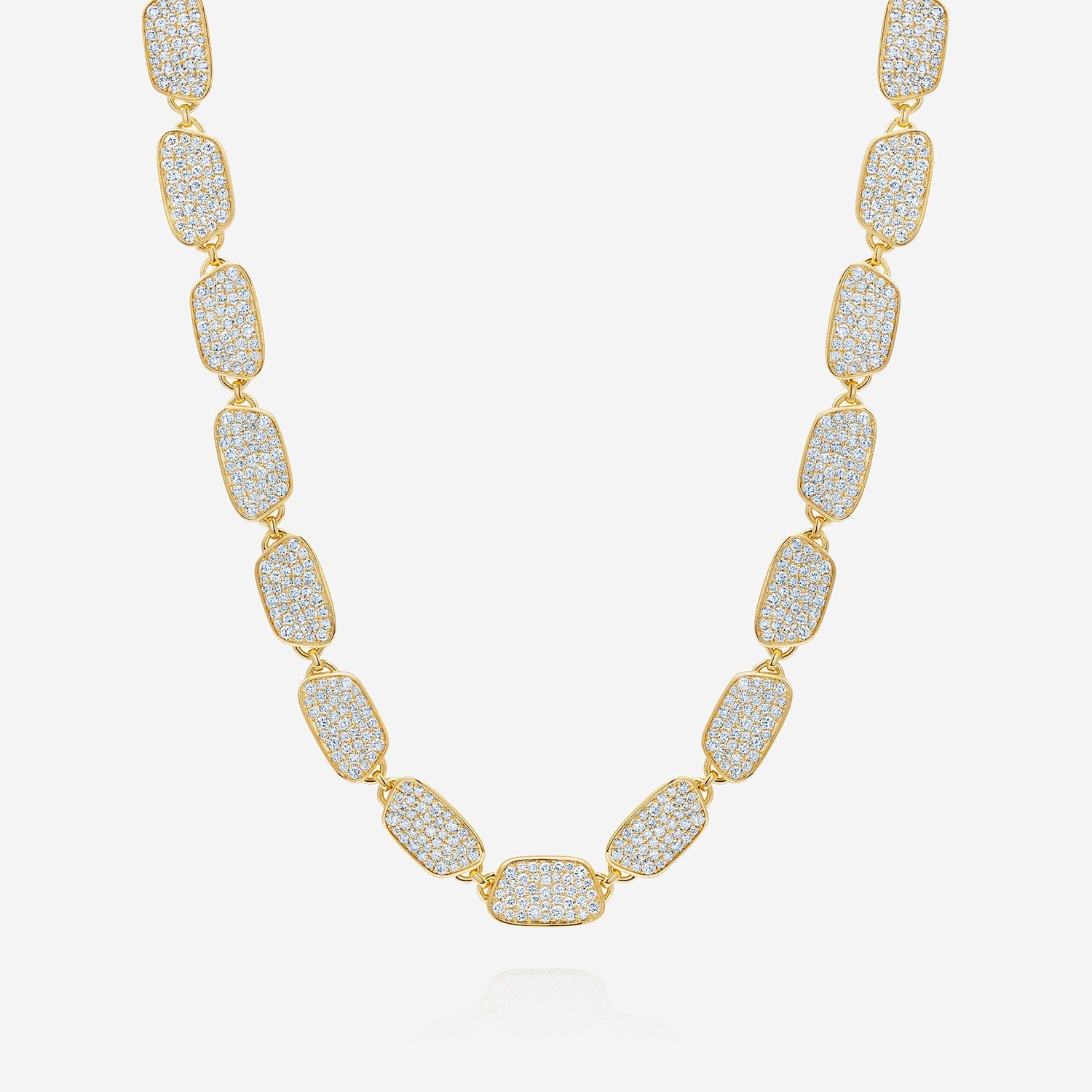 886 Royal Mint Bracelet Aurum Full Slice 16 inch Pavé Choker, 18ct Yellow Gold