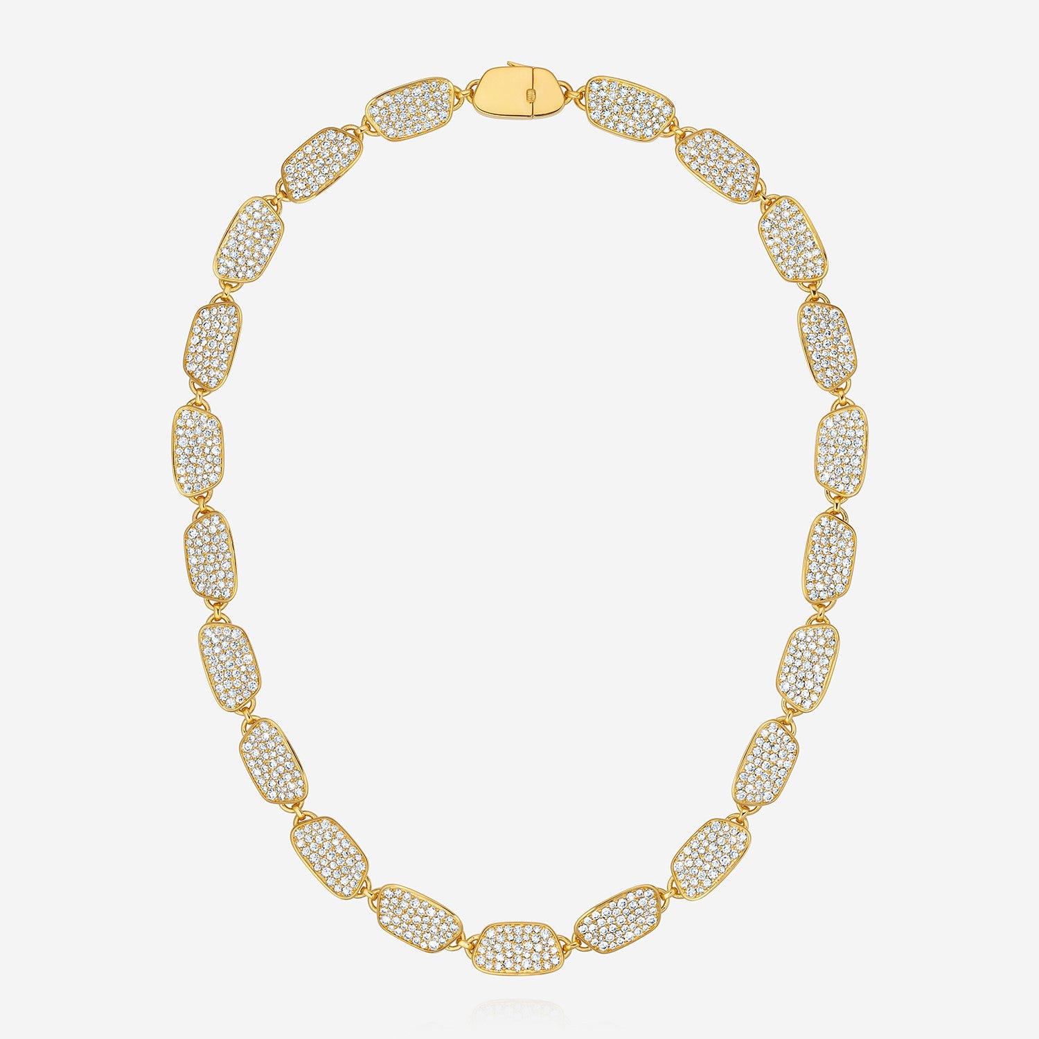 886 Royal Mint Bracelet Aurum Full Slice 16 inch Pavé Choker, 18ct Yellow Gold
