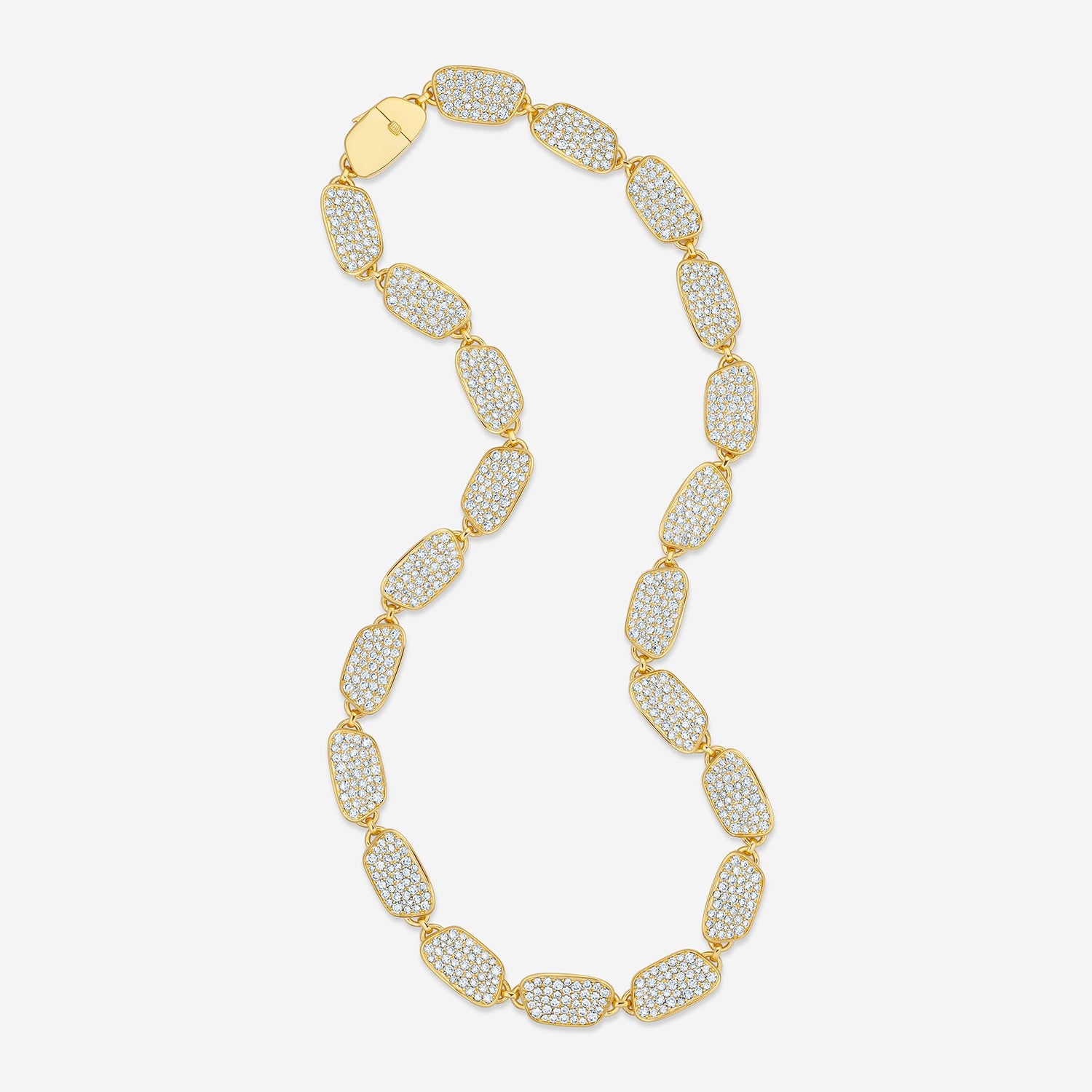 886 Royal Mint Bracelet Aurum Full Slice 16 inch Pavé Choker, 18ct Yellow Gold