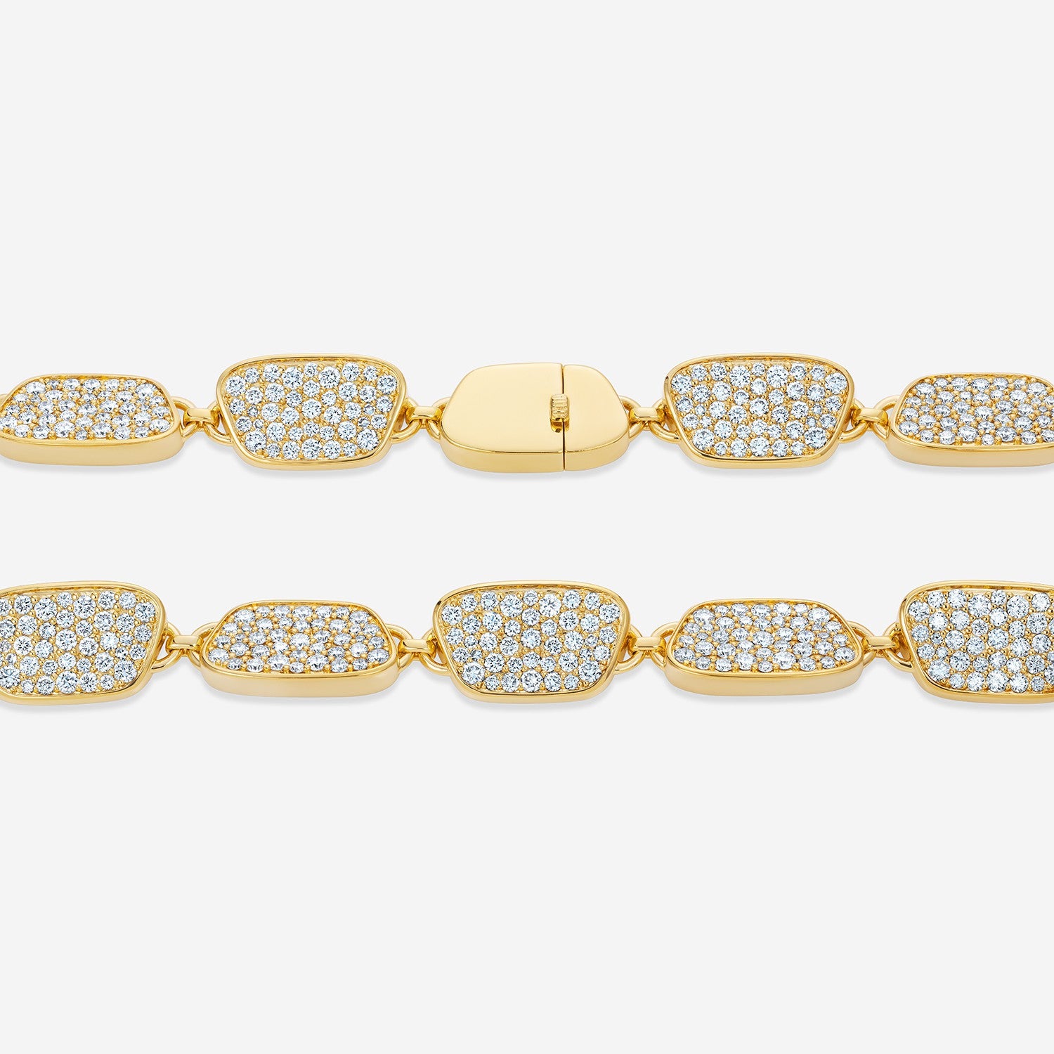 886 Royal Mint Bracelet Aurum Full Slice 16 inch Pavé Choker, 18ct Yellow Gold