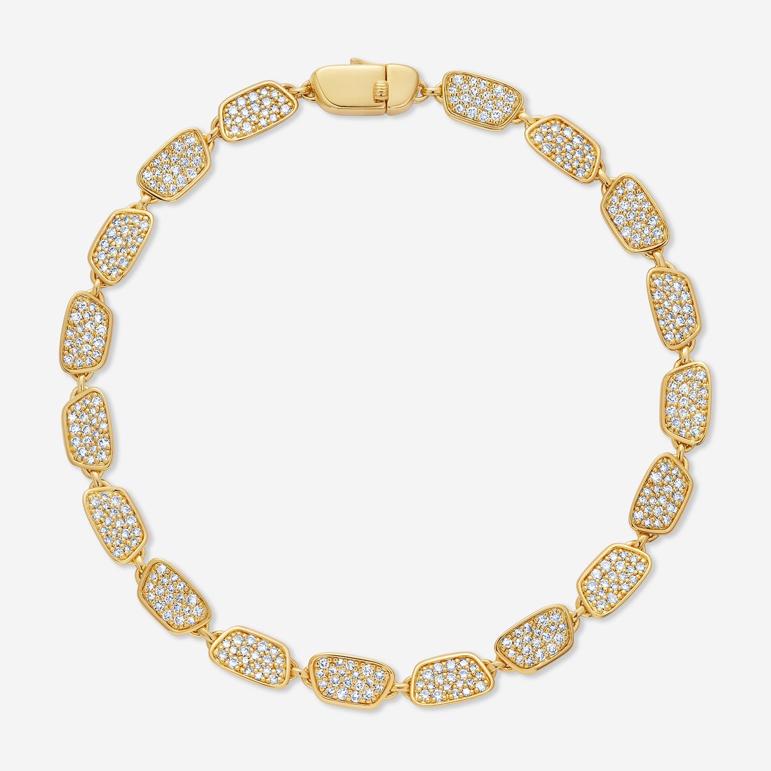 886 Royal Mint Bracelet Aurum Slice 8.5 inch Pavé Bracelet, 18ct Yellow Gold