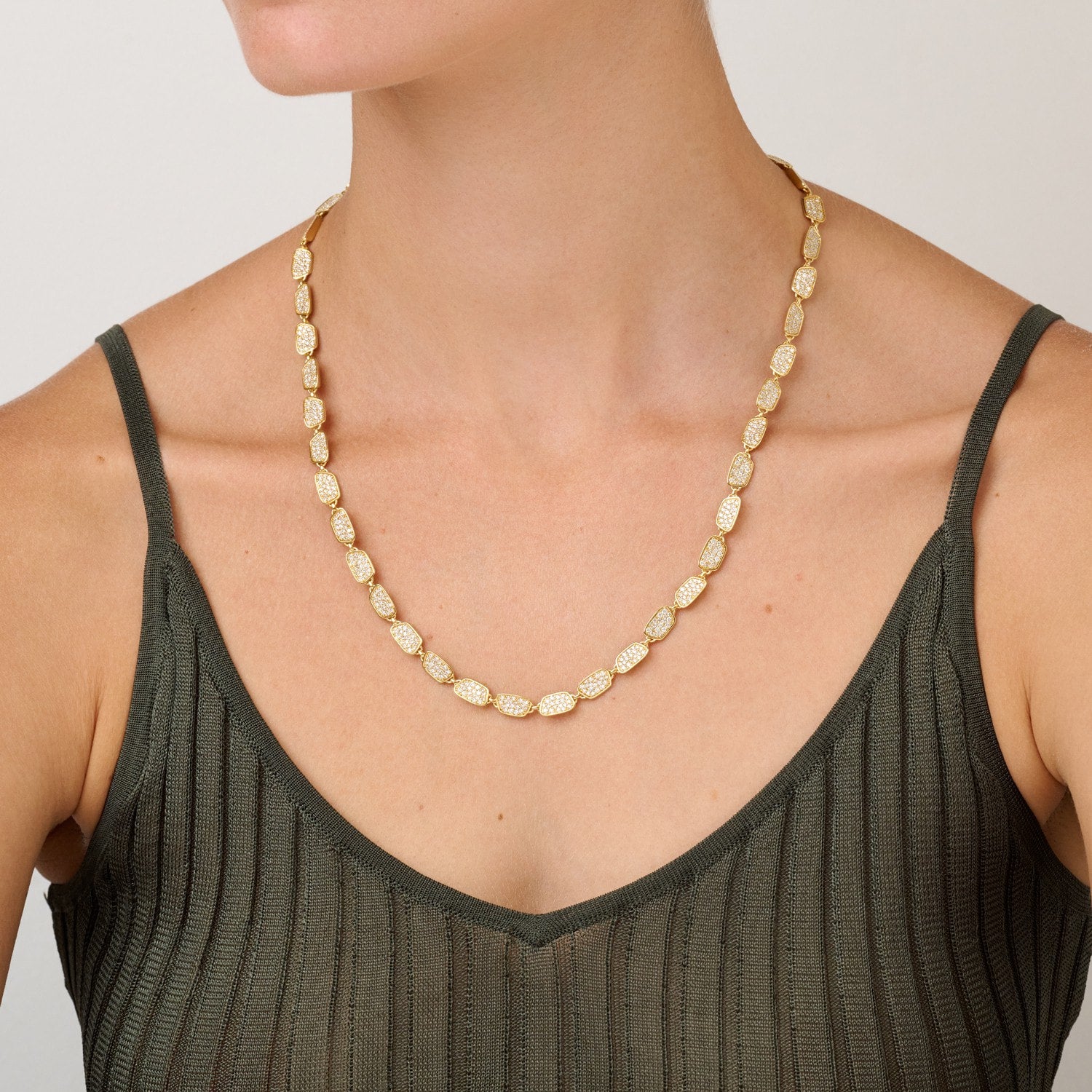 886 Royal Mint Necklaces Aurum Full Slice 20 inch Pavé Necklace, 18ct Yellow Gold