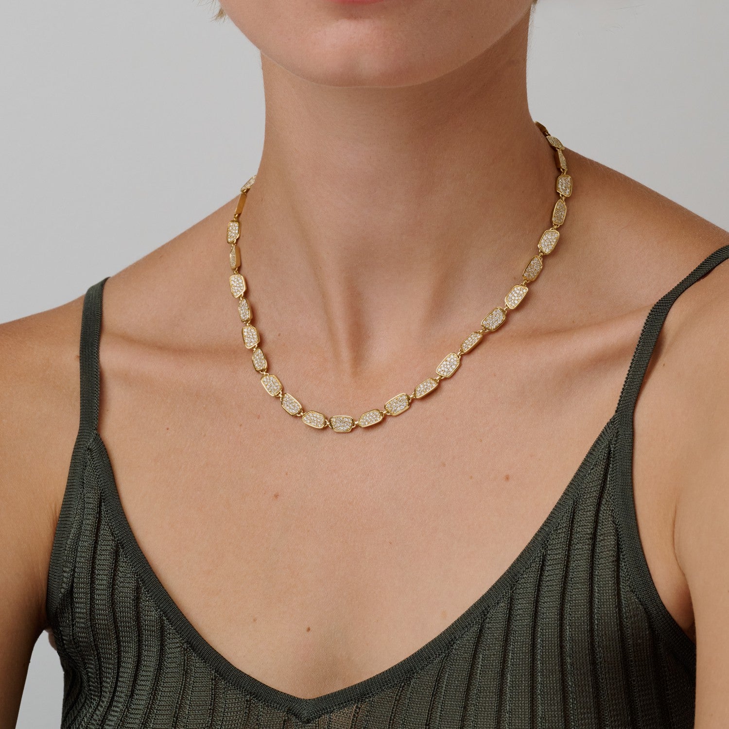 886 Royal Mint Necklaces Aurum Full Slice 16 inch Pavé Necklace, 18ct Yellow Gold