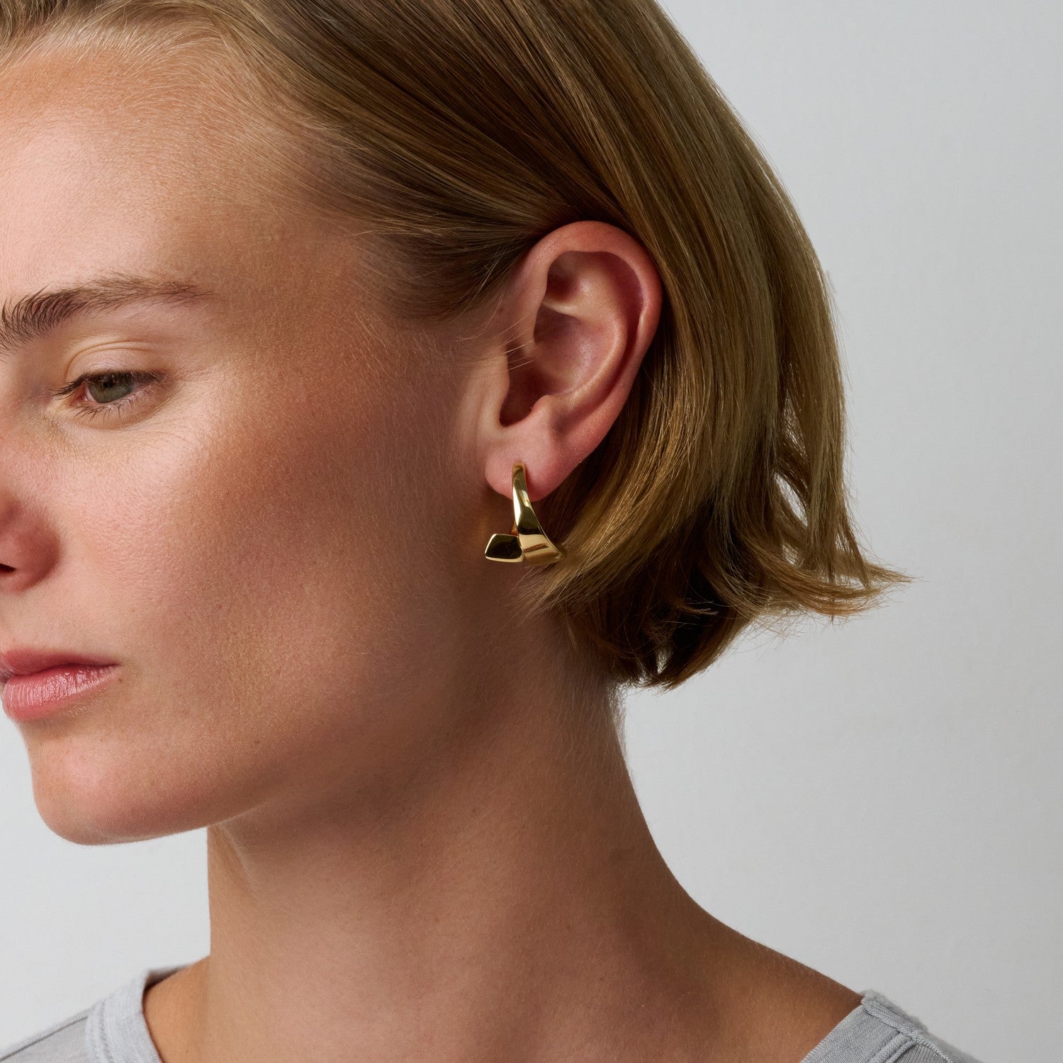 886 Royal Mint Earrings Aurum Twist Hoop Earrings, 18ct Yellow Gold