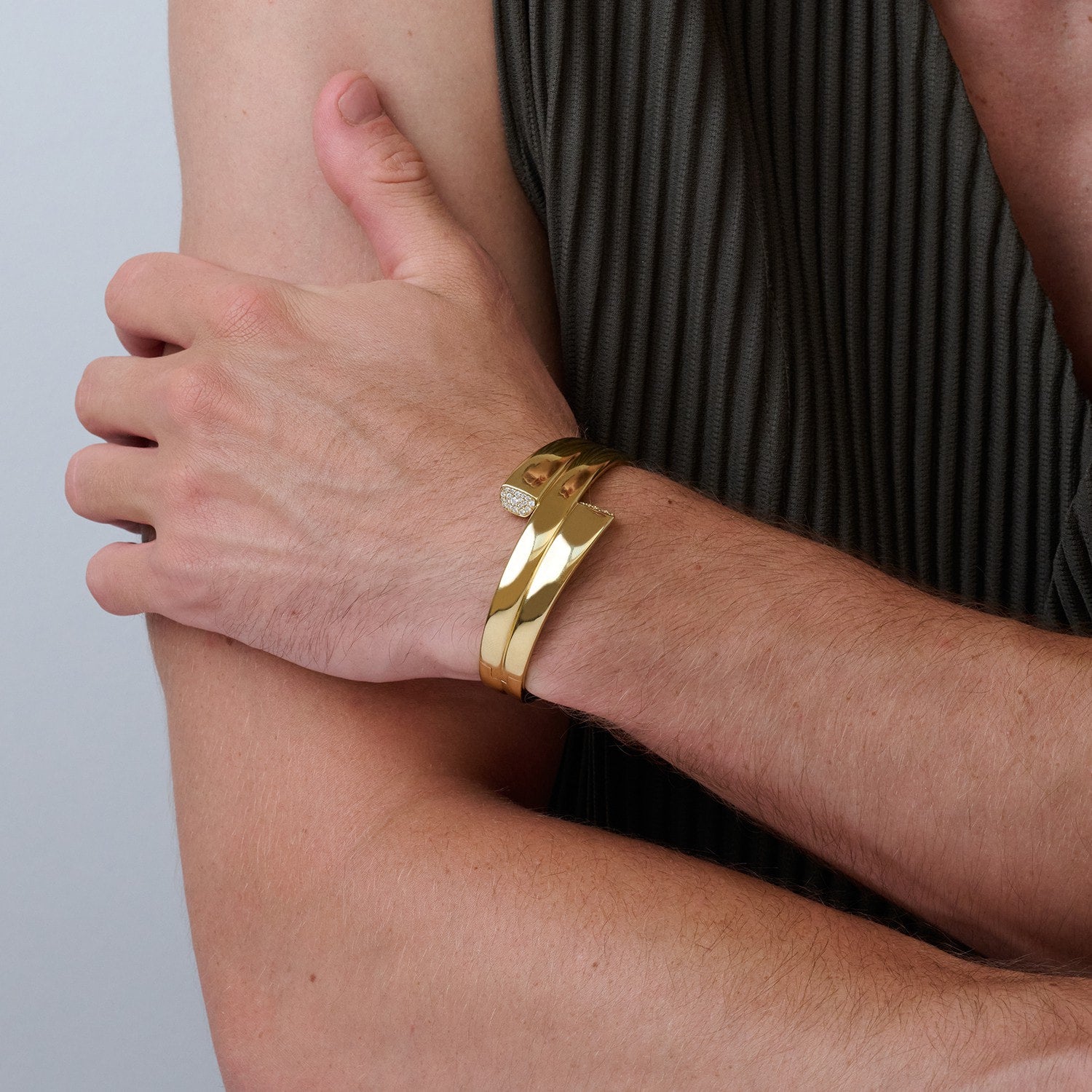 886 Royal Mint Bracelet Small Aurum Bullion Pavé Coil Bangle, 18ct Yellow Gold