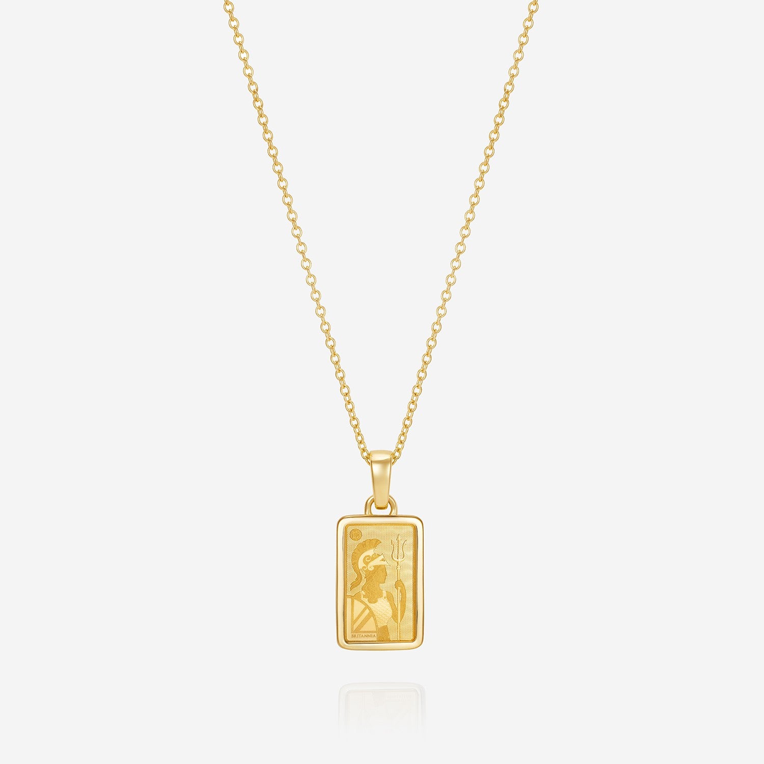 Bullion Pendant with Trace 18 inch Chain, 18ct Yellow Gold