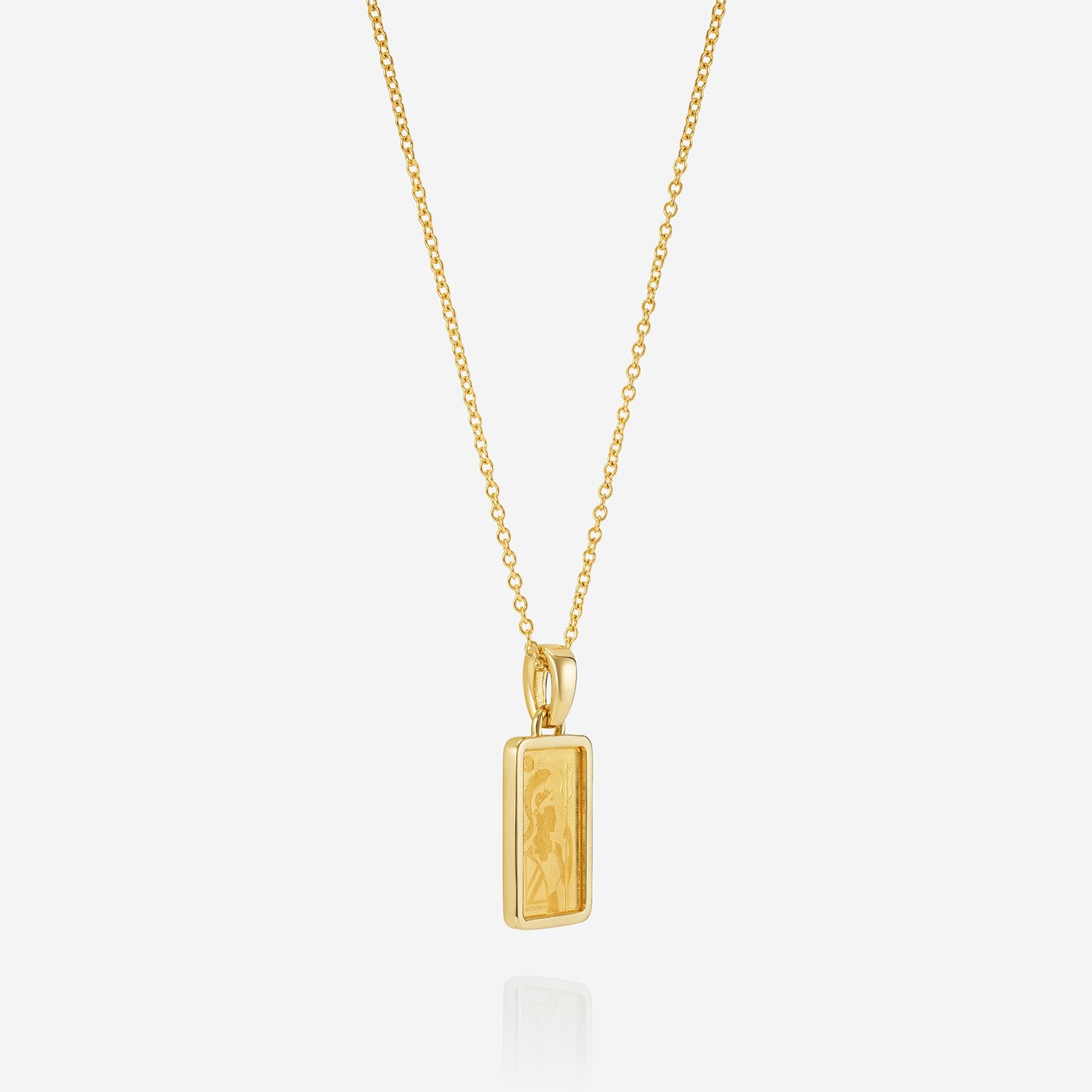 Bullion Pendant with Trace 18 inch Chain, 18ct Yellow Gold
