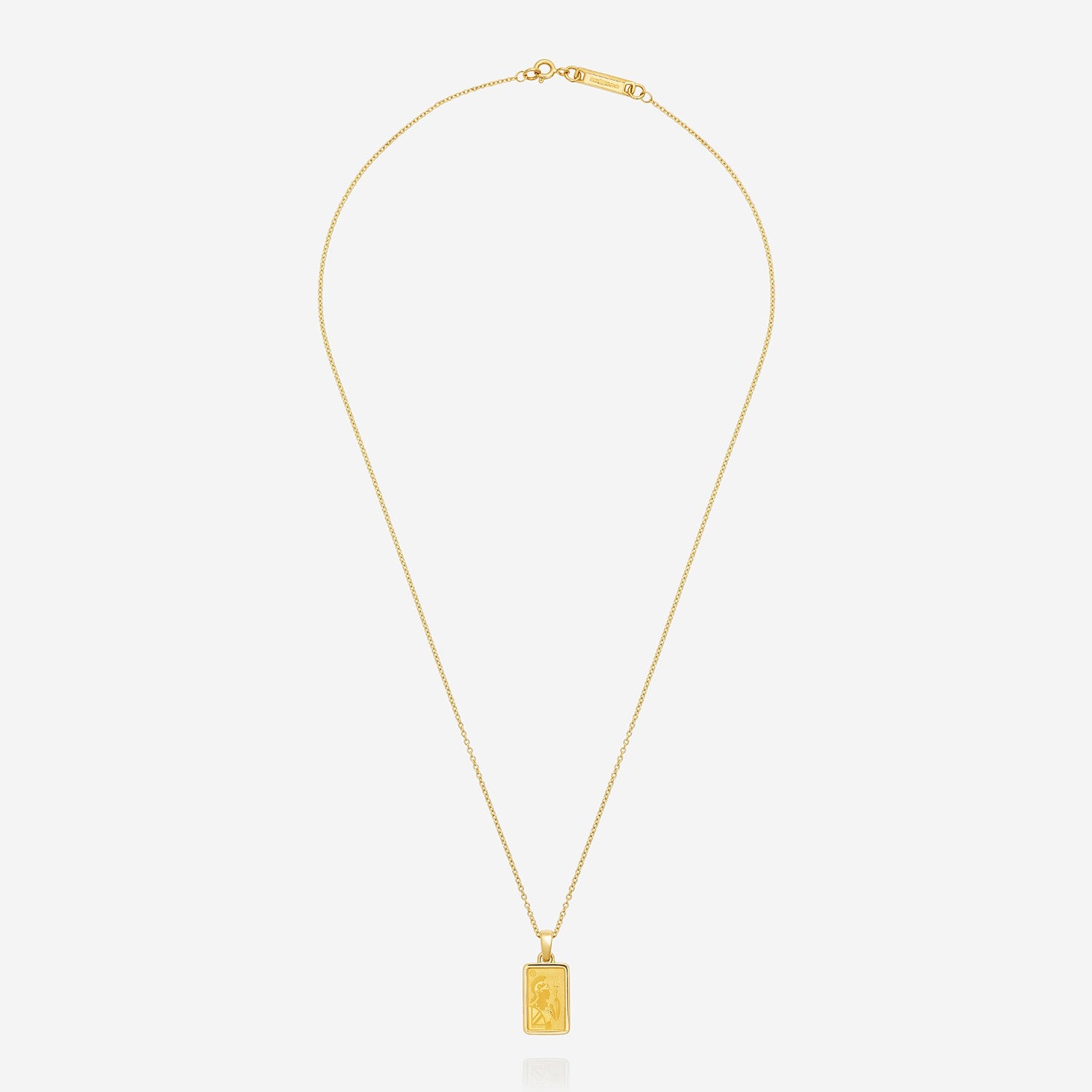 Bullion Pendant with Trace 18 inch Chain, 18ct Yellow Gold