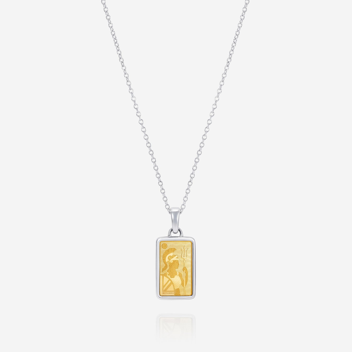 Bullion Pendant with Trace 18 inch Chain, Sterling Silver