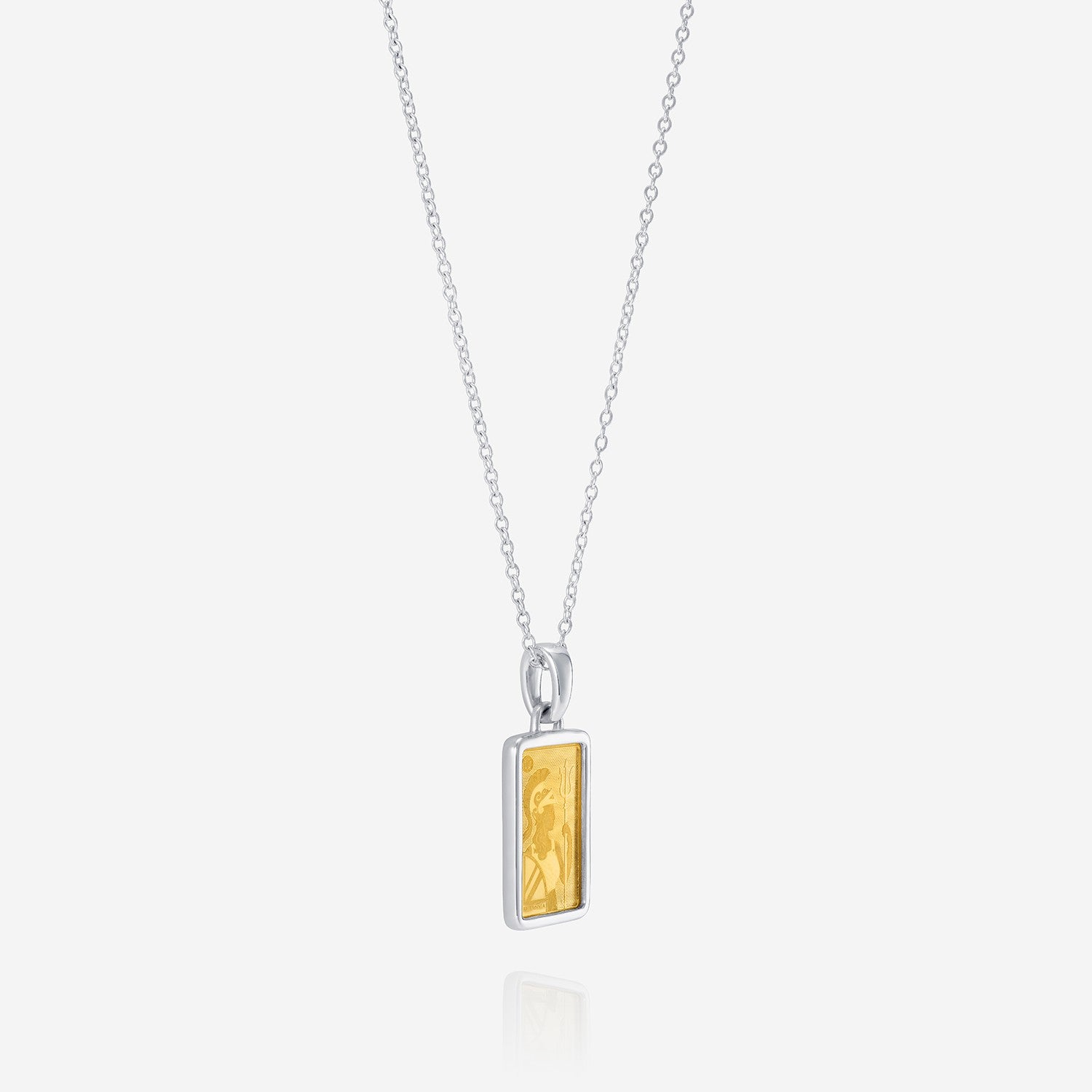 Bullion Pendant with Trace 18 inch Chain, Sterling Silver