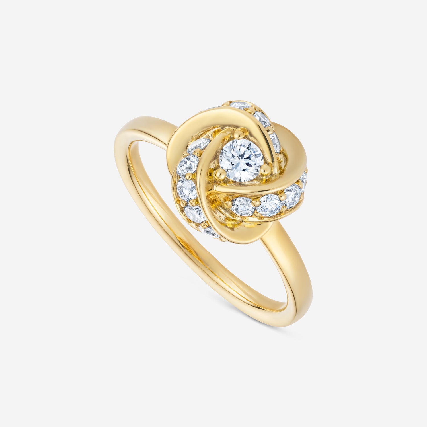 886 Royal Mint Rings Diamond Knot Ring in 18ct Yellow Gold