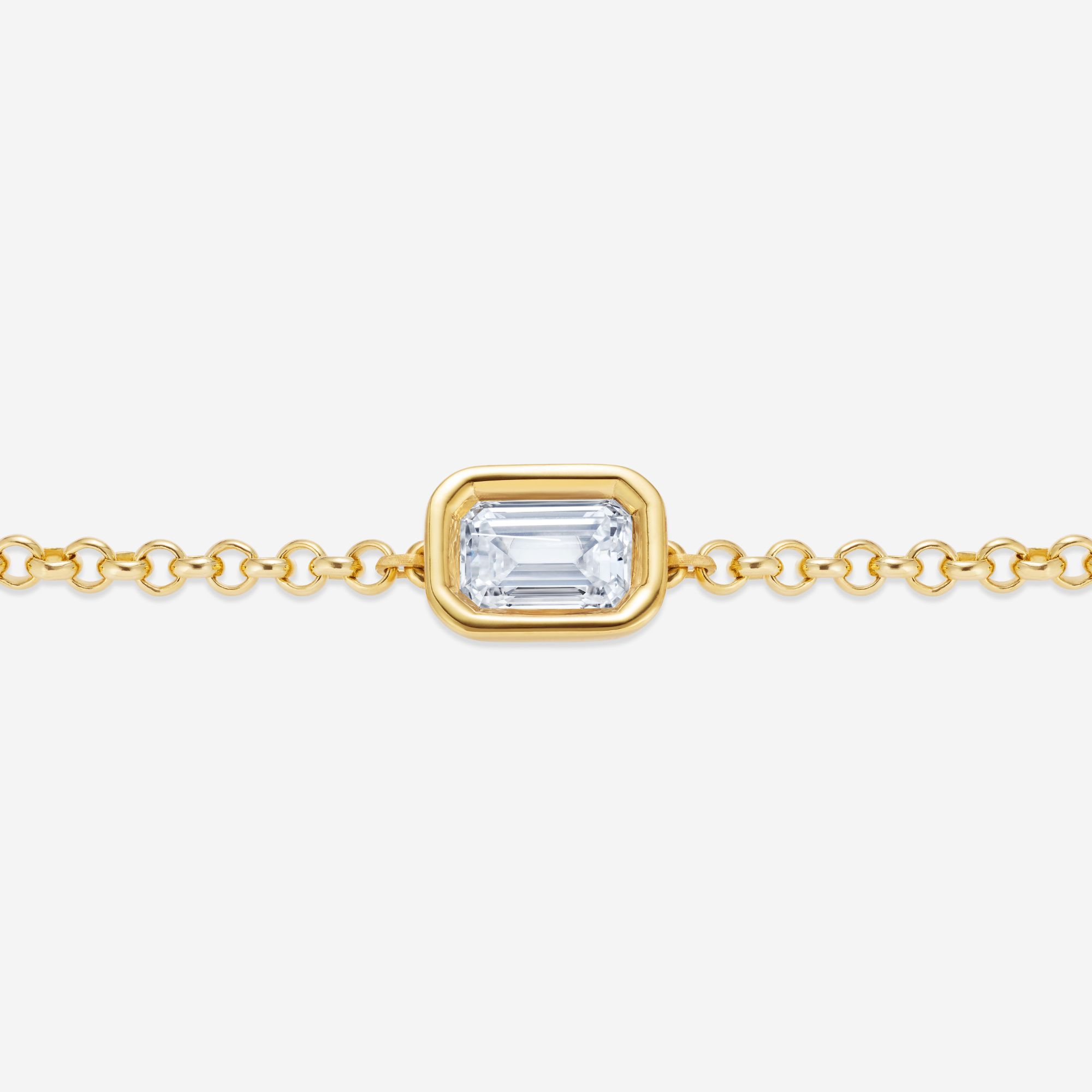 886 Royal Mint Bracelet Emerald Cut Diamond Bracelet, 18ct Yellow Gold