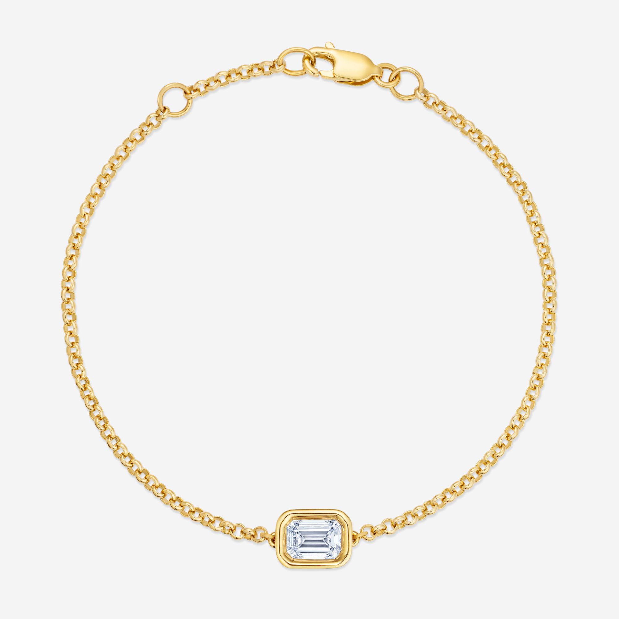 886 Royal Mint Bracelet Emerald Cut Diamond Bracelet, 18ct Yellow Gold