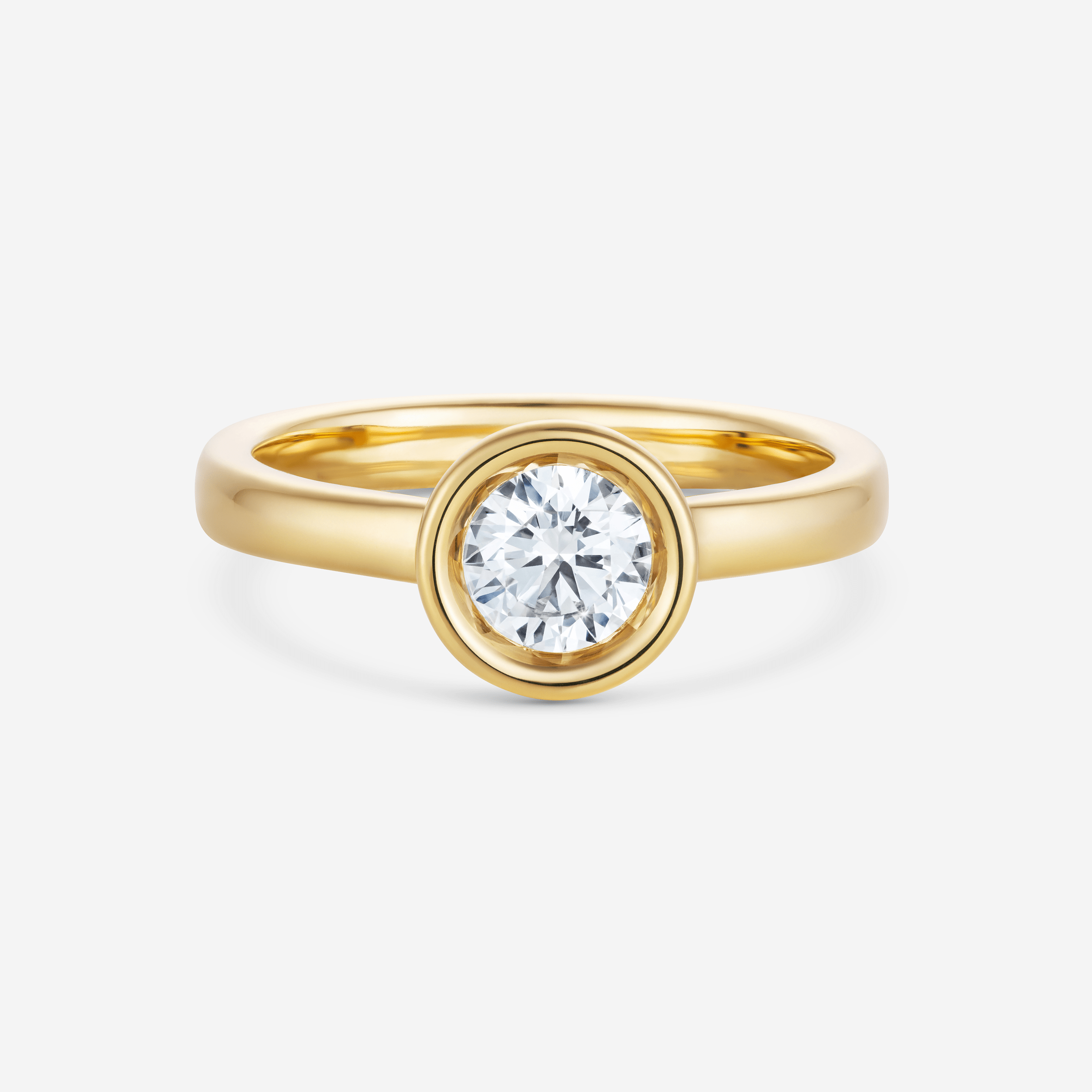 886 Royal Mint Round Cut Solitaire Lab Grown Diamond Engagement Ring, 18ct Yellow Gold