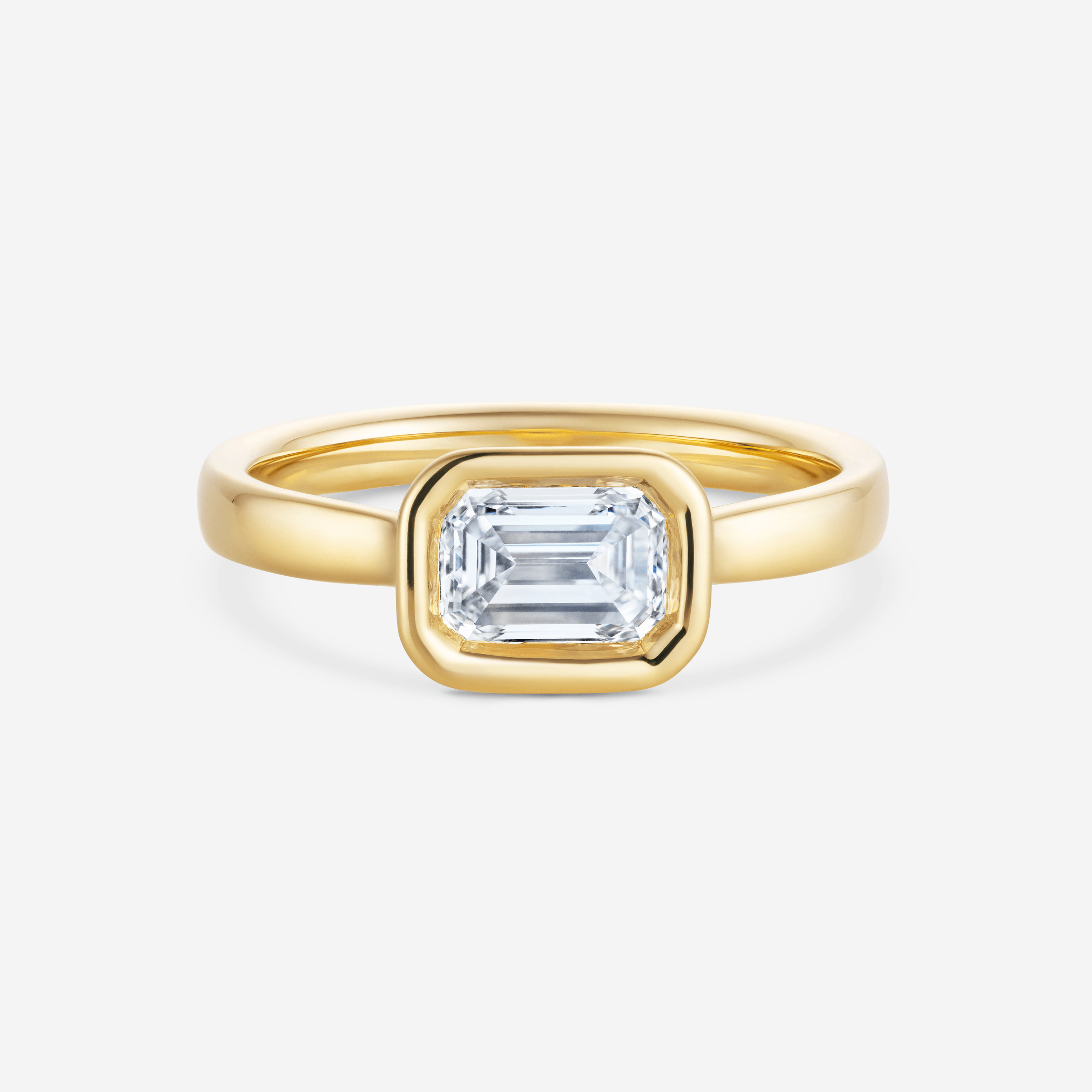 886 Royal Mint Rings Emerald Cut Lab Grown Diamond Engagement Ring, 18ct Yellow Gold