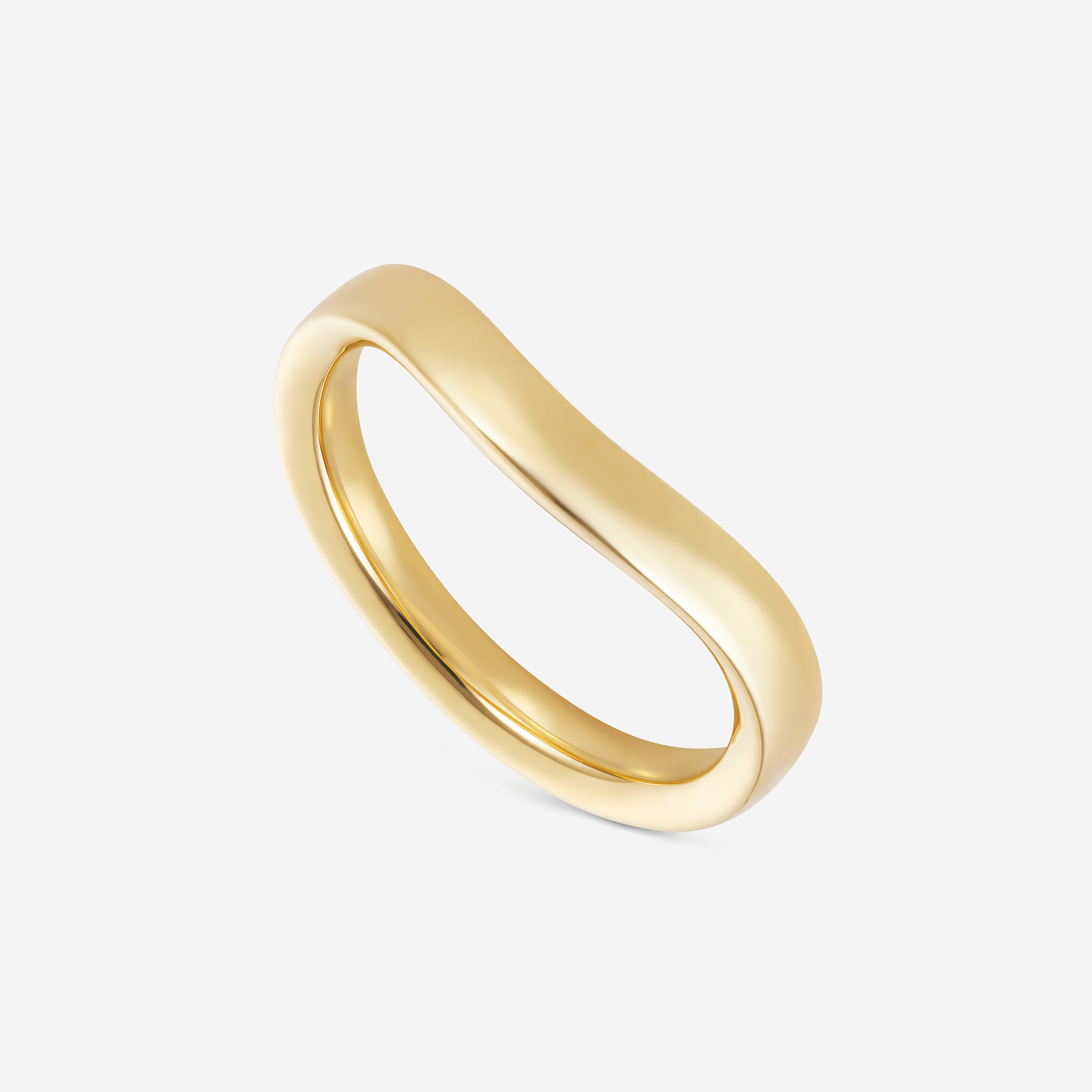 886 Royal Mint Rings Curved Band Ring, 18ct Yellow Gold