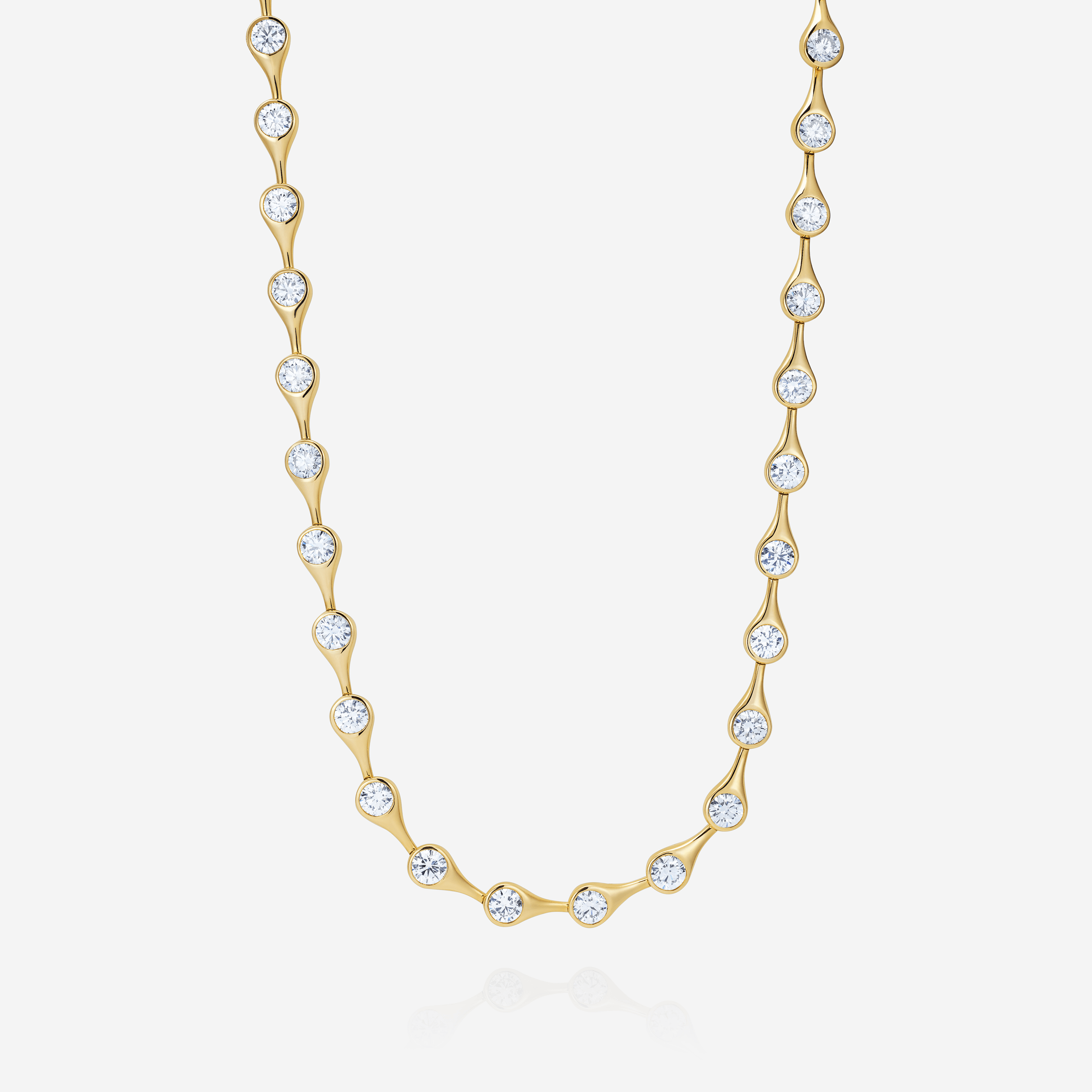 886 Royal Mint Necklaces Teardrop Diamond Large Tennis Necklace, 18ct Yellow Gold (Limited Edition)