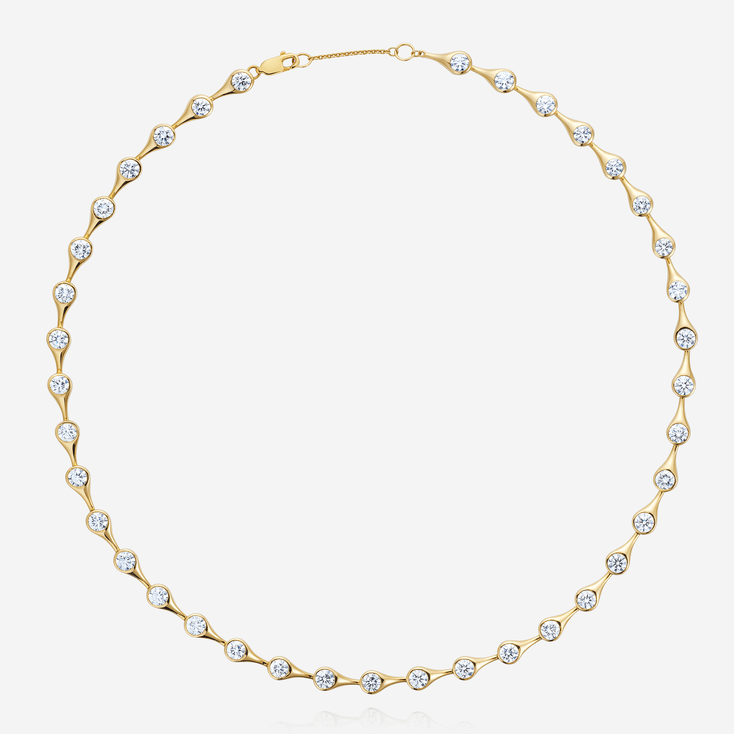 886 Royal Mint Necklaces Teardrop Diamond Large Tennis Necklace, 18ct Yellow Gold (Limited Edition)