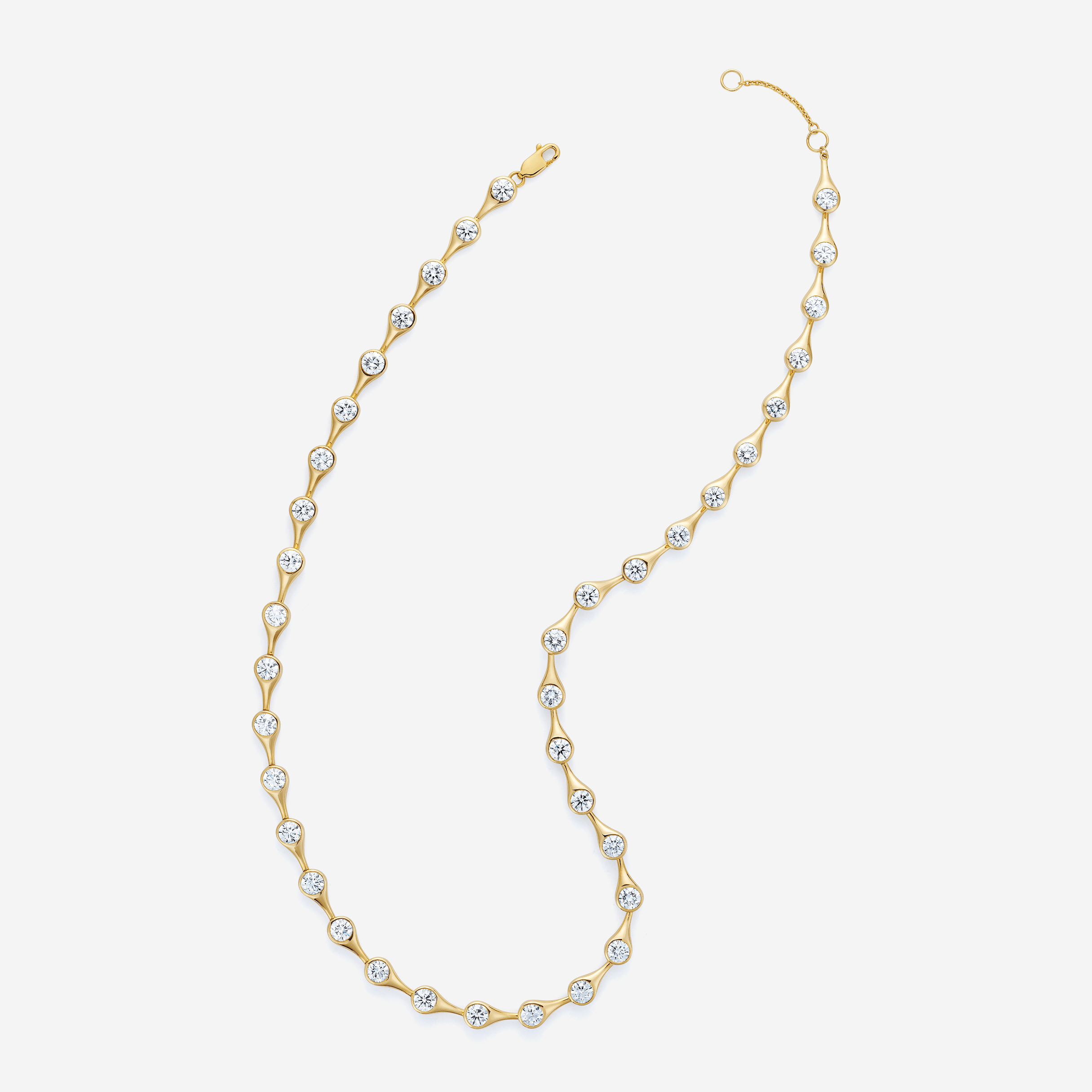 886 Royal Mint Necklaces Teardrop Diamond Large Tennis Necklace, 18ct Yellow Gold (Limited Edition)