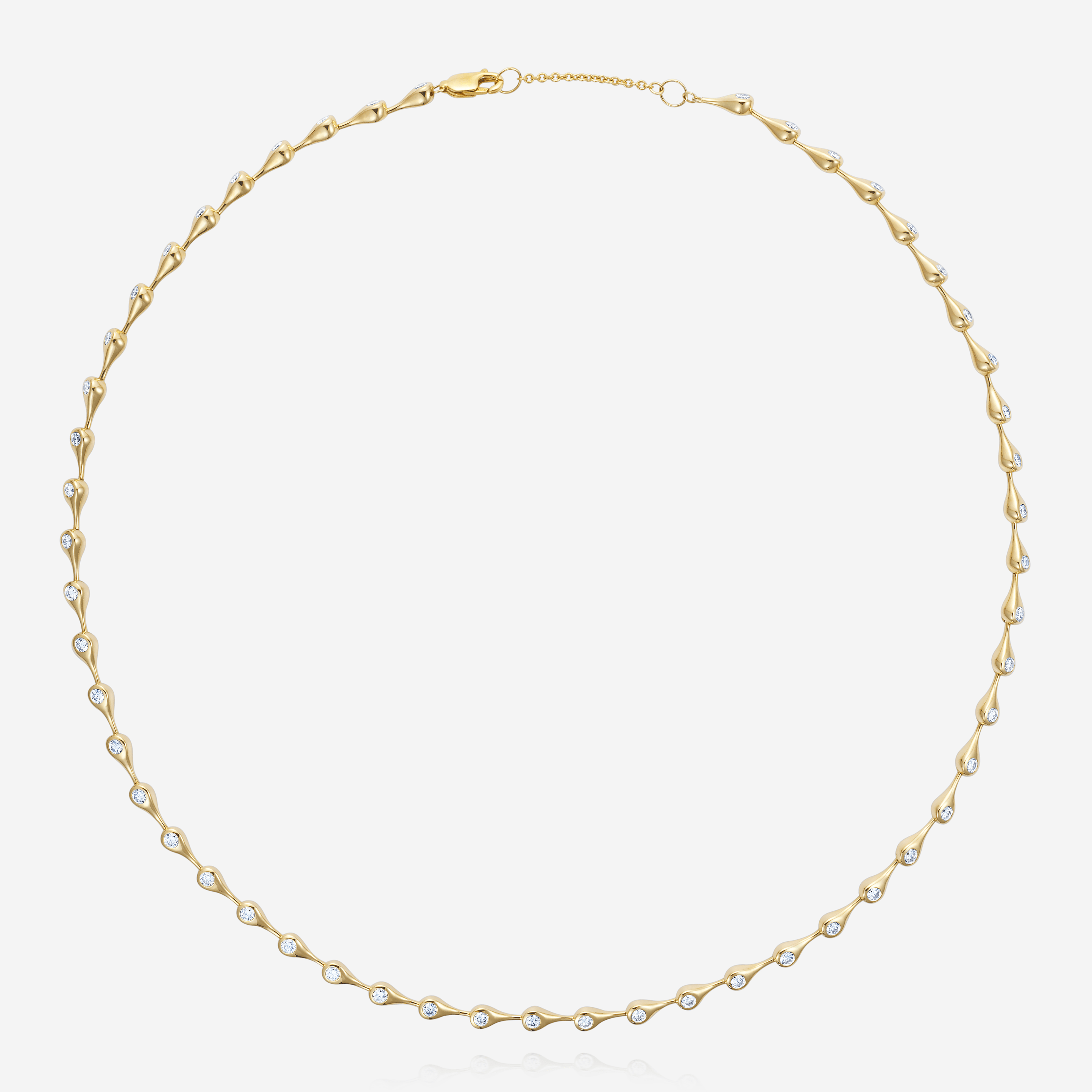 886 Royal Mint Necklaces Teardrop Diamond Small Tennis Necklace, 18ct Yellow Gold