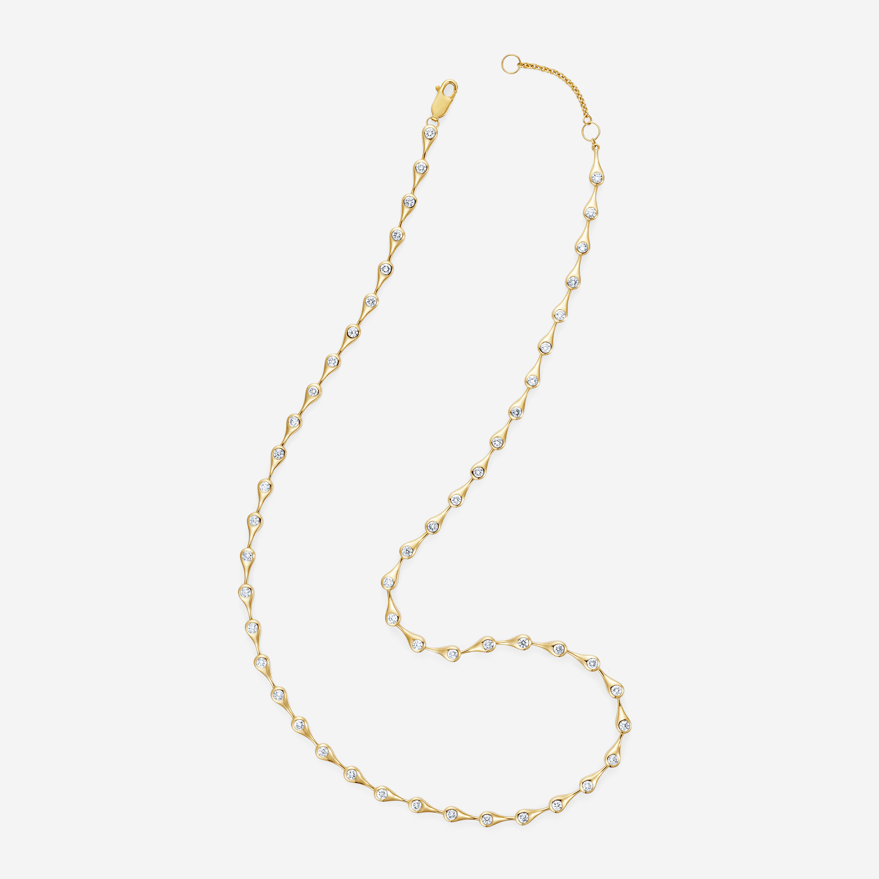 886 Royal Mint Necklaces Teardrop Diamond Small Tennis Necklace, 18ct Yellow Gold
