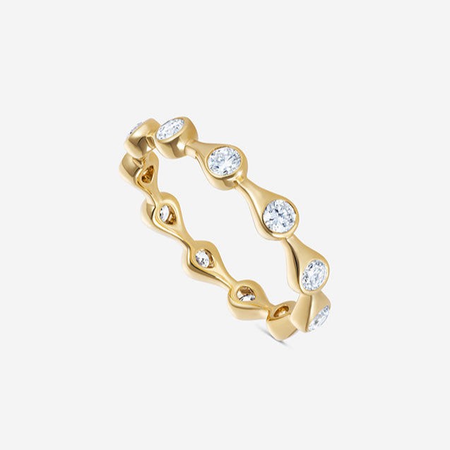 886 Royal Mint Rings Teardrop Diamond Eternity Band Ring, 18ct Yellow Gold