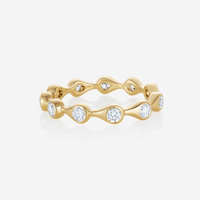 886 Royal Mint Rings Teardrop Diamond Eternity Band Ring, 18ct Yellow Gold