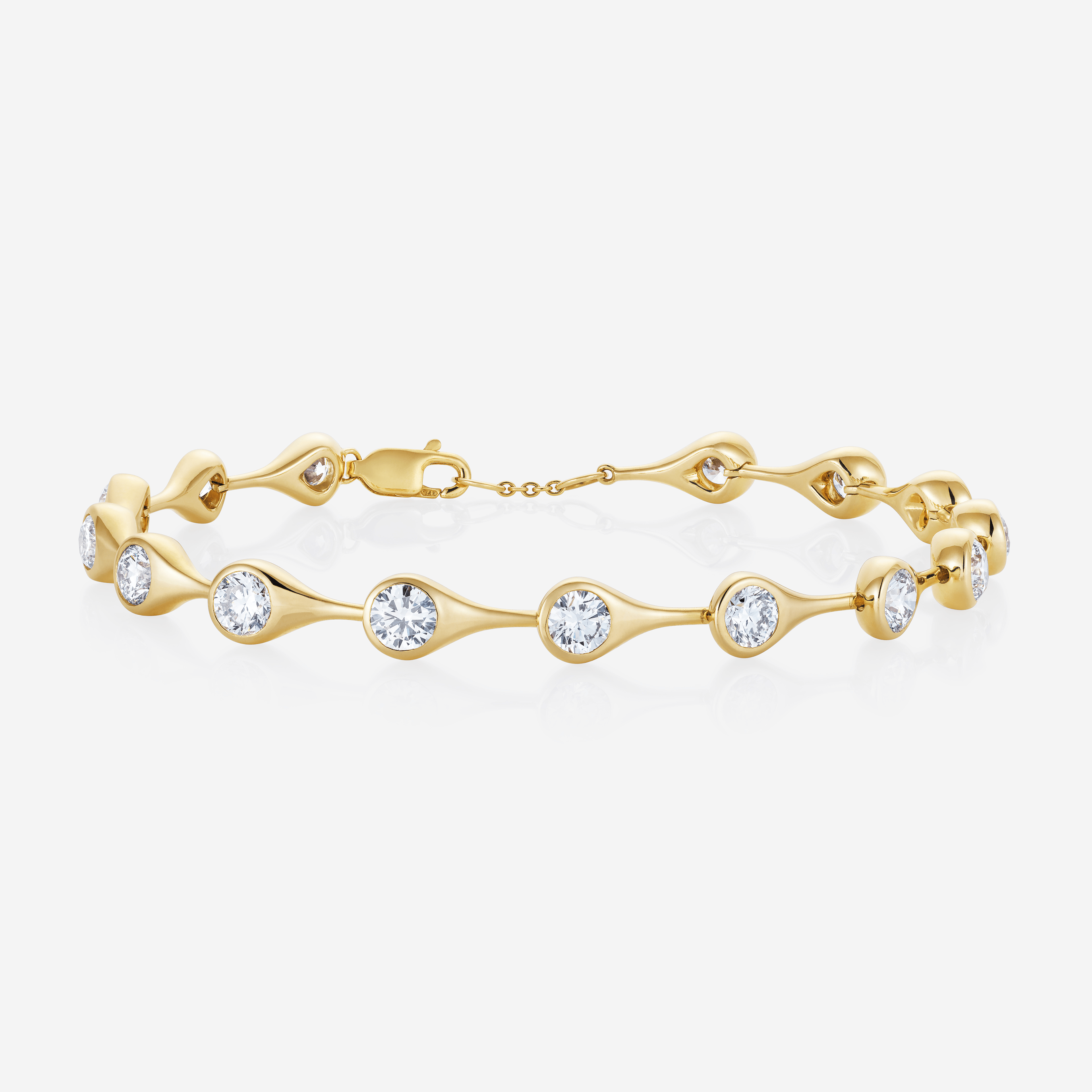886 Royal Mint Bracelet Teardrop Lab Grown Diamond Large Tennis Bracelet, 18ct Yellow Gold