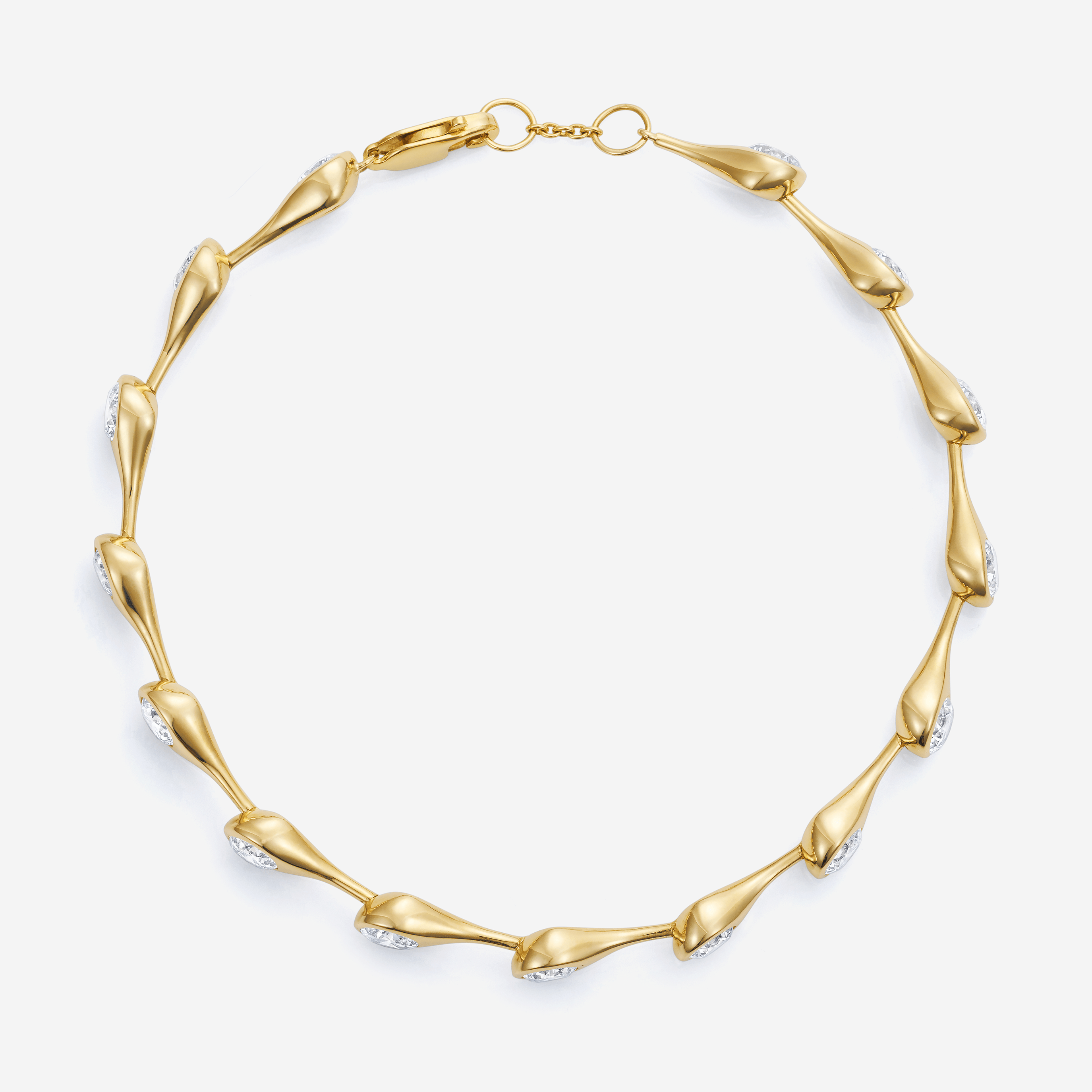 886 Royal Mint Bracelet Teardrop Lab Grown Diamond Large Tennis Bracelet, 18ct Yellow Gold