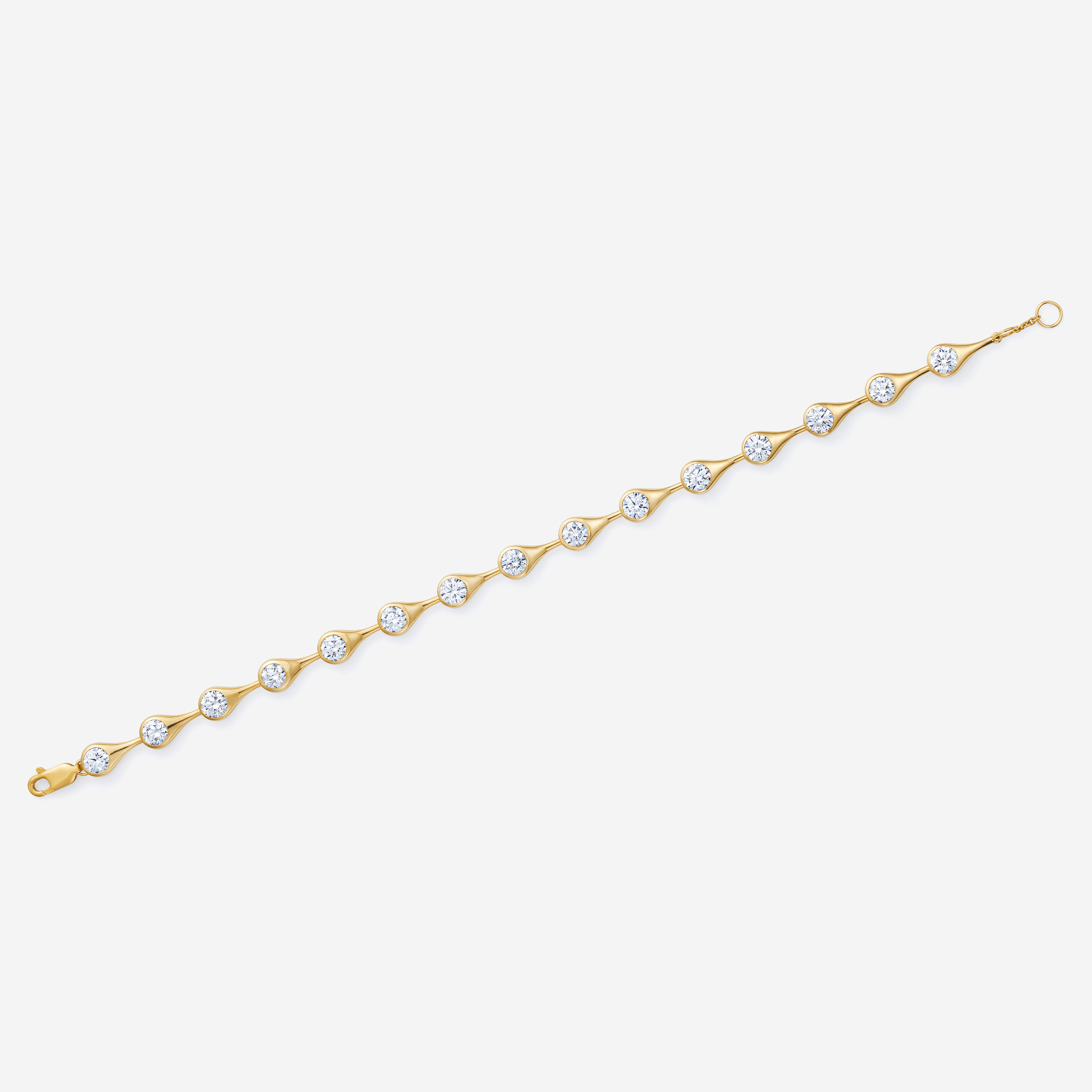 886 Royal Mint Bracelet Teardrop Lab Grown Diamond Large Tennis Bracelet, 18ct Yellow Gold