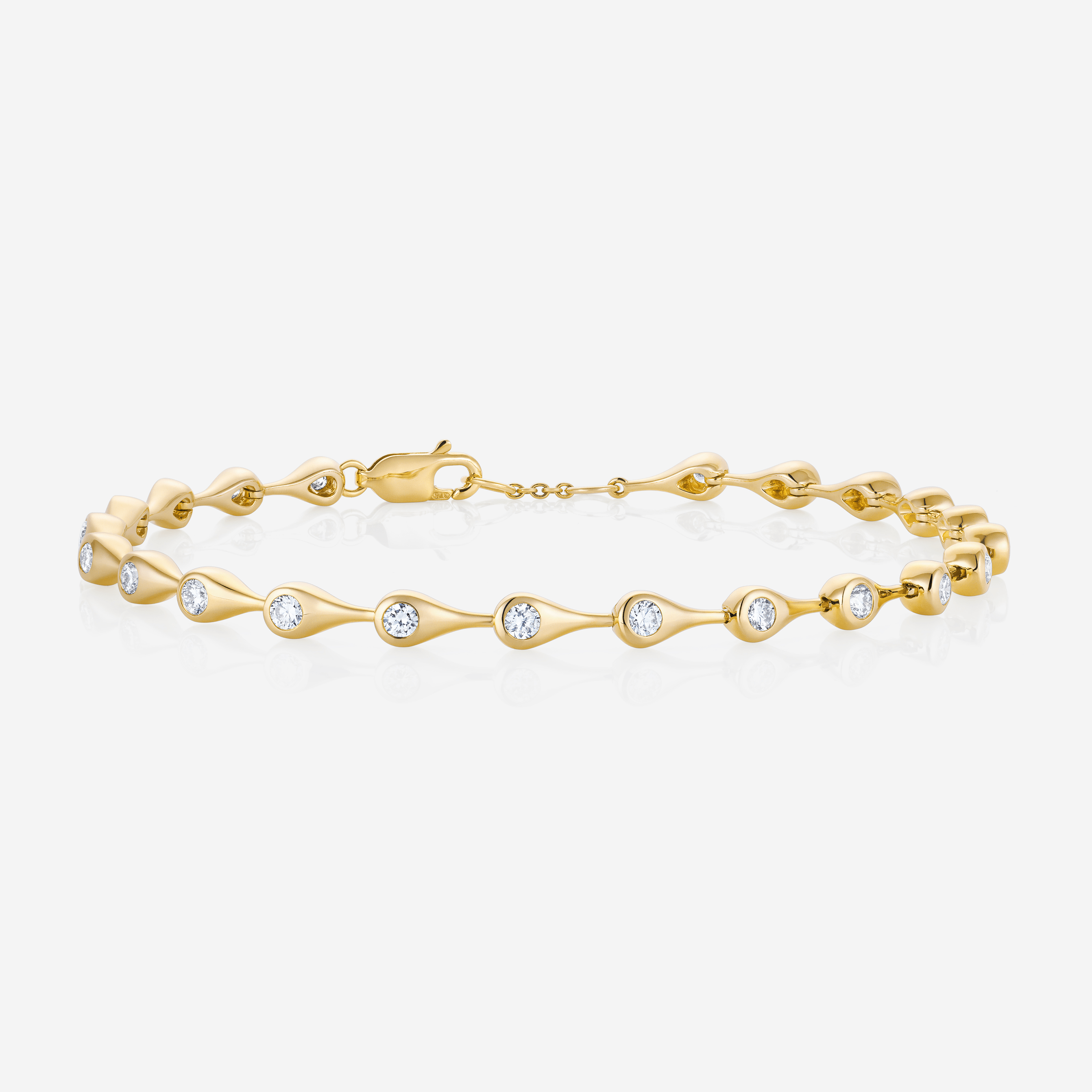 886 Royal Mint Teardrop Lab Grown Diamond Small Tennis Bracelet, 18ct Yellow Gold