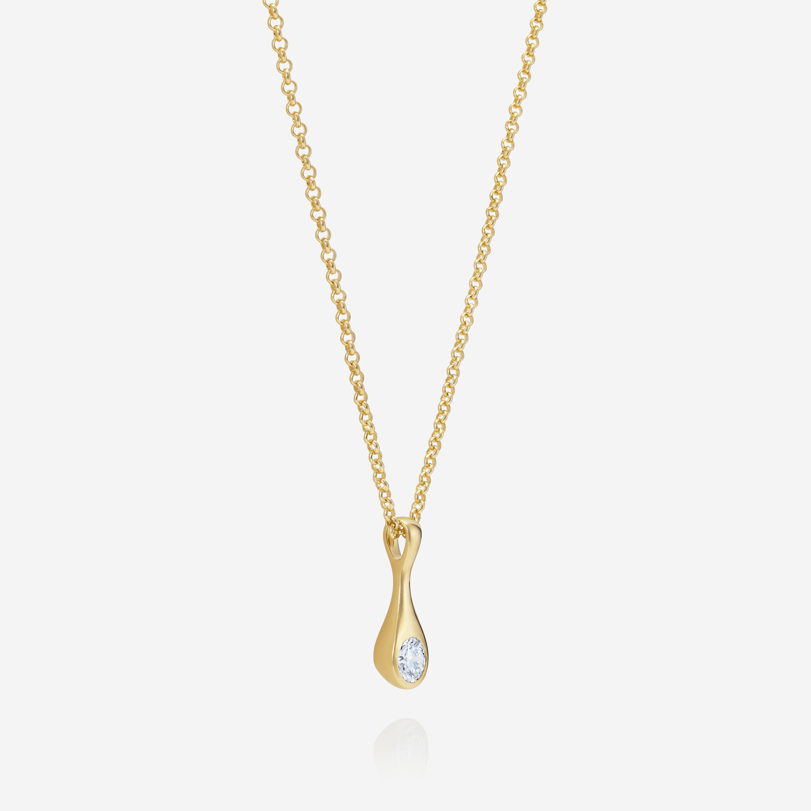 886 Royal Mint Pendants & Charms Teardrop Lab Grown Diamond Large Pendant with Small Belcher 18 inch Chain, 18ct Yellow Gold