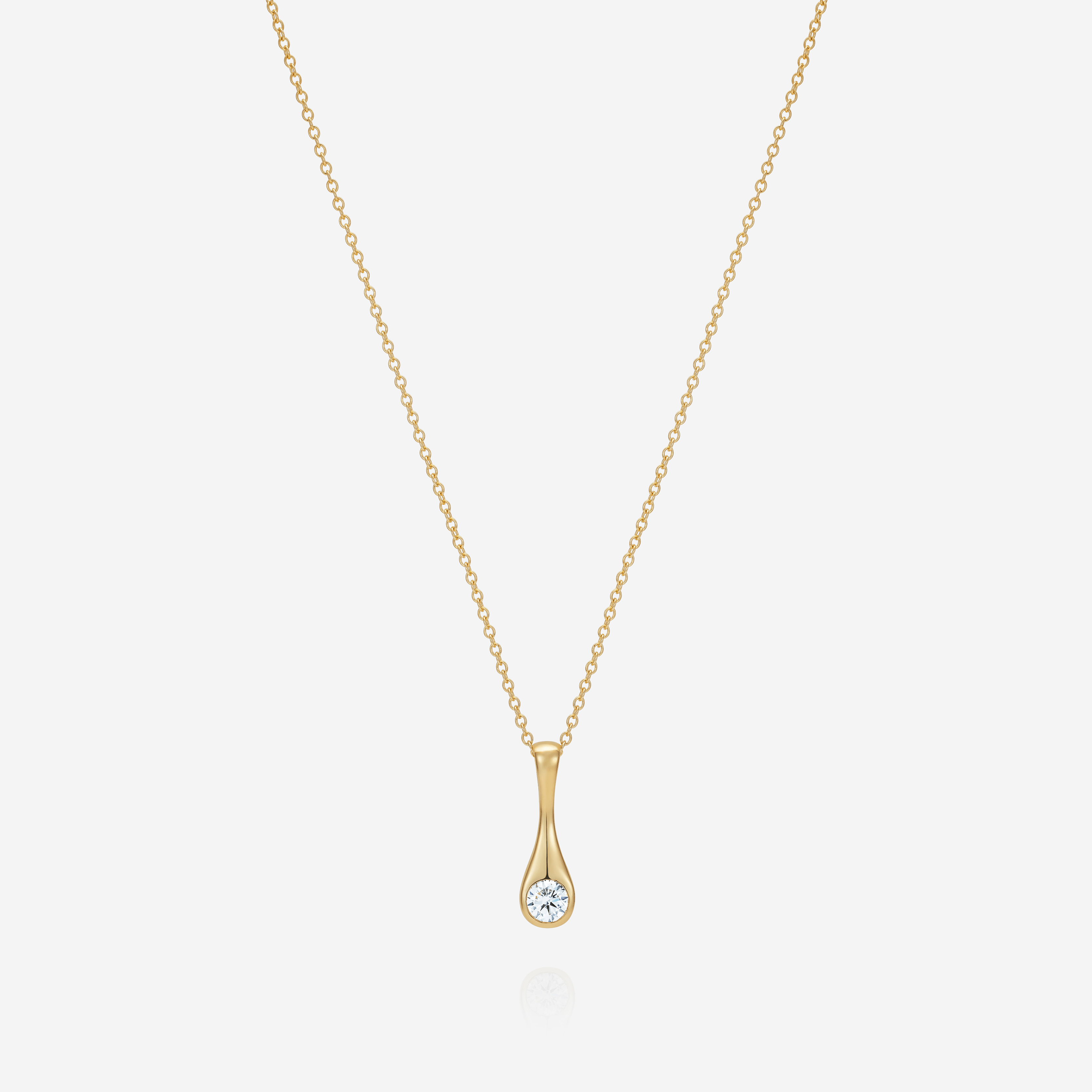 886 Royal Mint Pendants & Charms Teardrop Lab Grown Diamond Small Pendant with Trace 18 inch Chain, 18ct Yellow Gold
