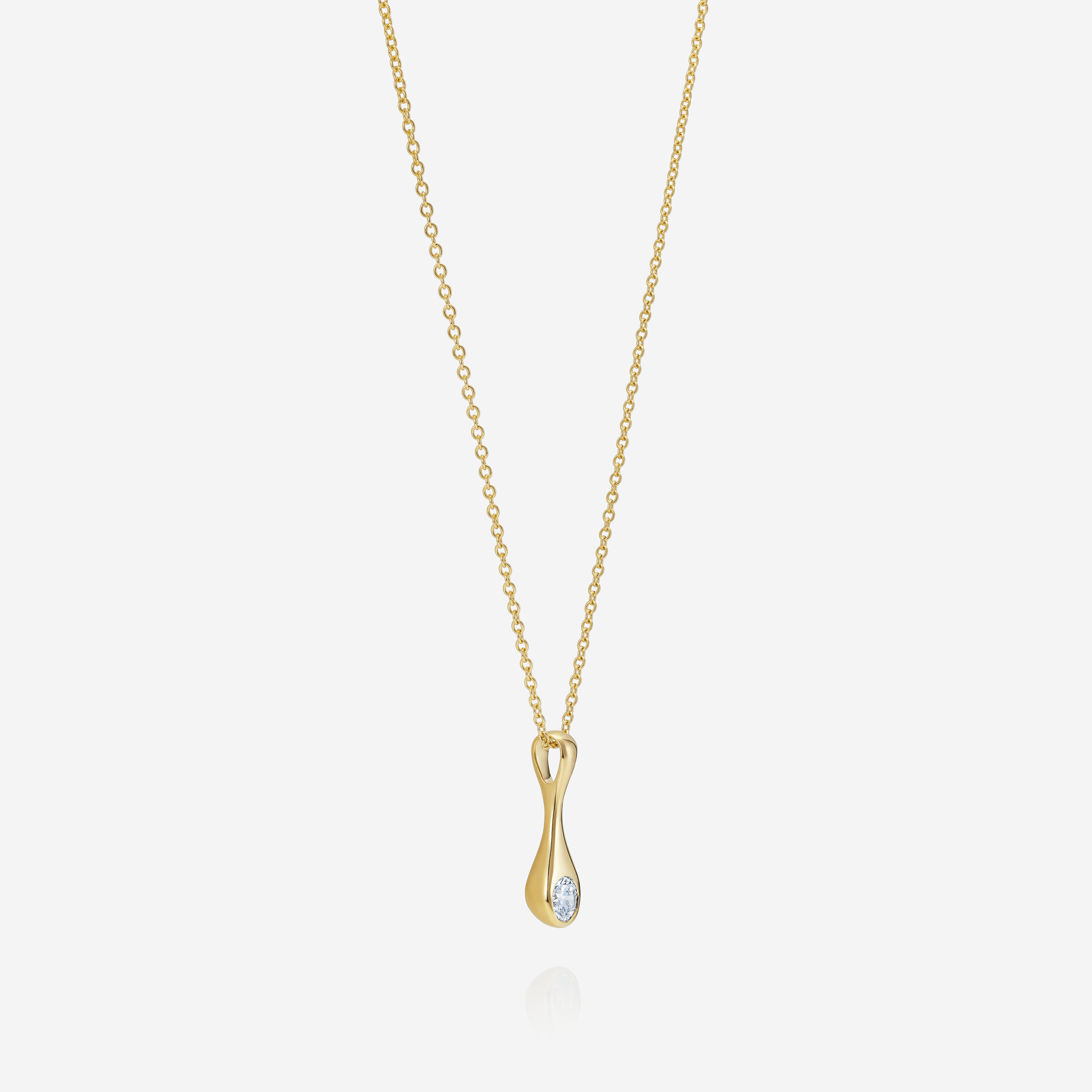 886 Royal Mint Pendants & Charms Teardrop Lab Grown Diamond Small Pendant with Trace 18 inch Chain, 18ct Yellow Gold