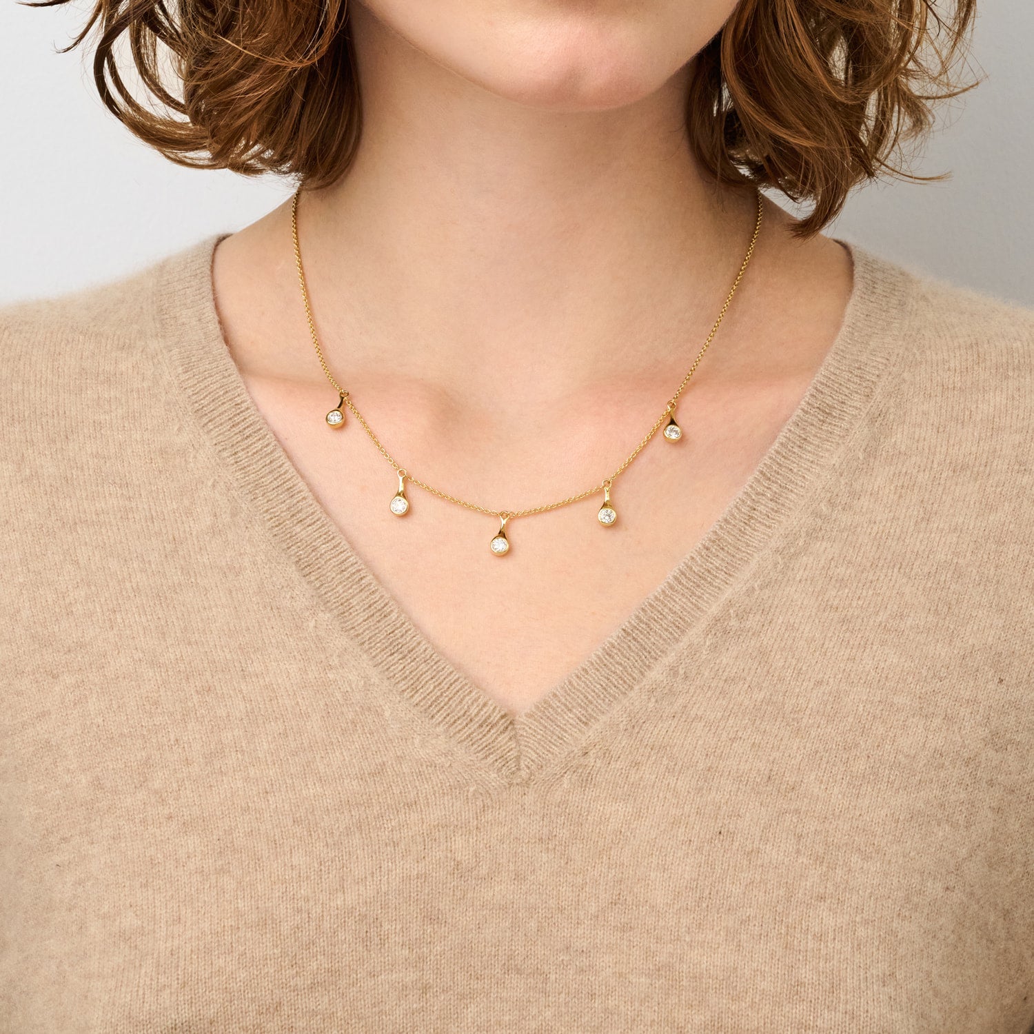 886 Royal Mint Necklaces Teardrop Diamond Necklace, 18ct Yellow Gold
