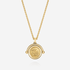 886 2026 Quarter Sovereign Coin Spinner with 18ct Yellow Gold Chain
