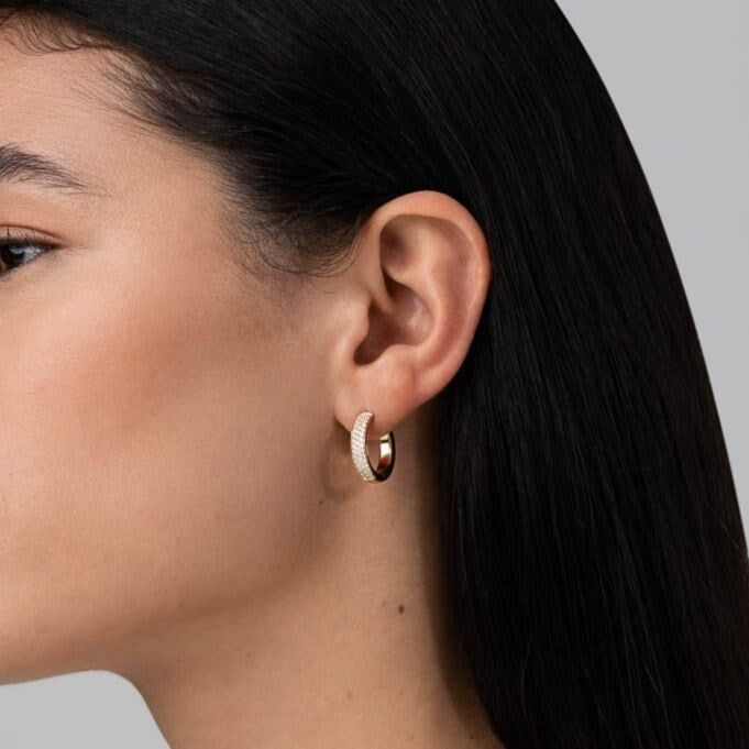 886 Royal Mint Earrings 886 Pavé Hoops in 18ct Yellow Gold