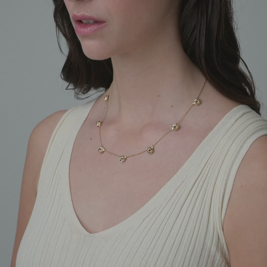 Knot Necklace 18" 9ct Yellow Gold