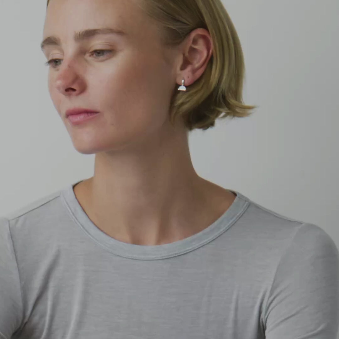 Aurum Bullion Huggie Hoop Earrings, Sterling Silver