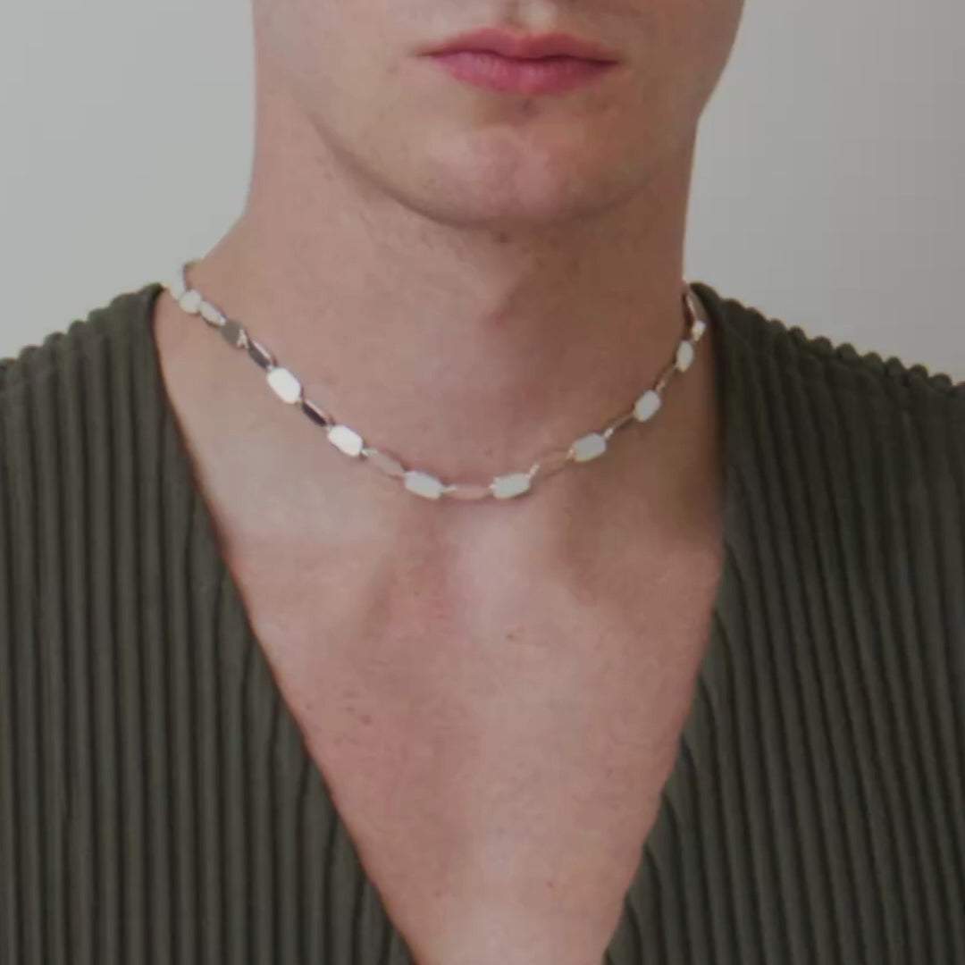 Aurum Full Slice 16 inch Necklace, Silver Sterling
