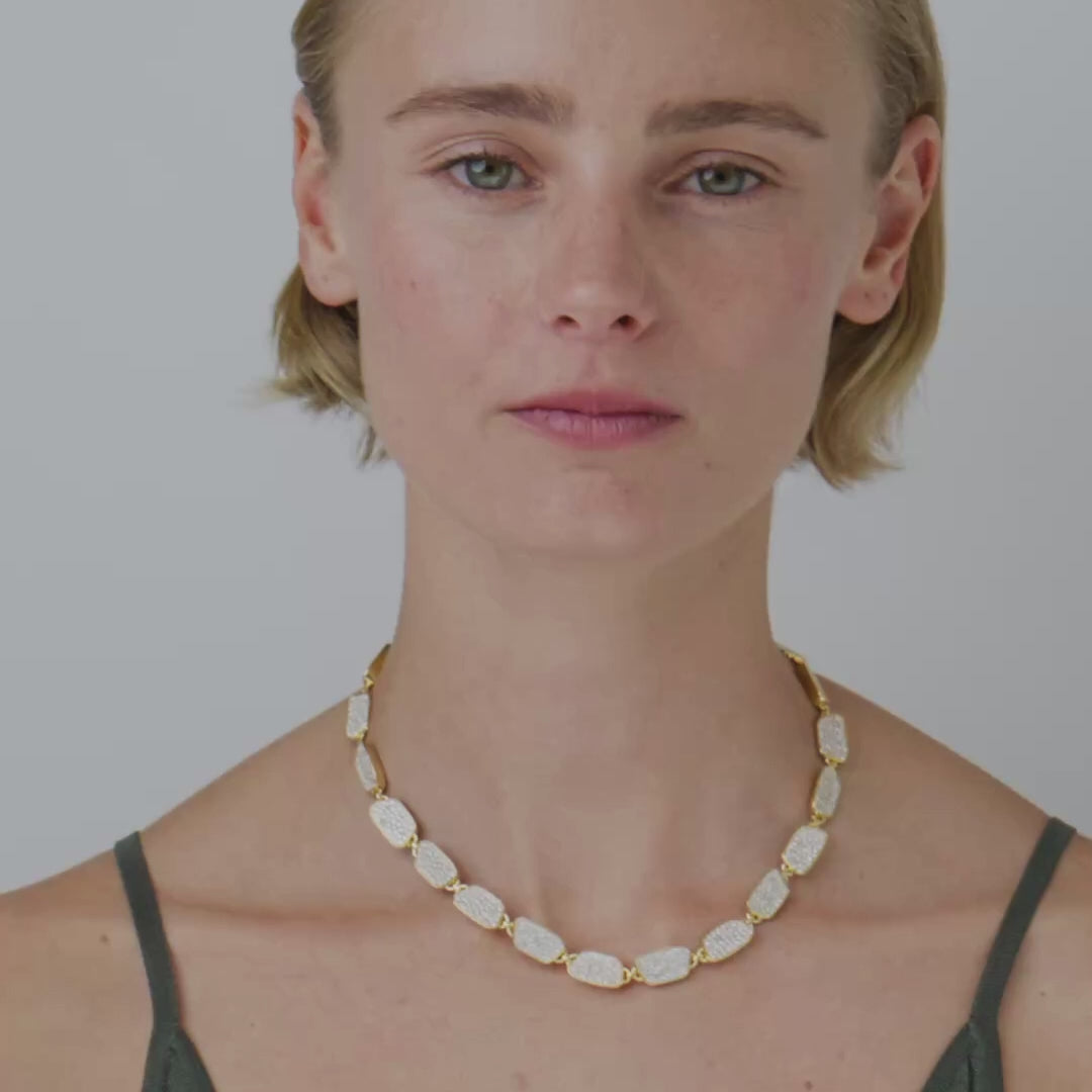 Aurum Full Slice 16 inch Pavé Choker, 18ct Yellow Gold