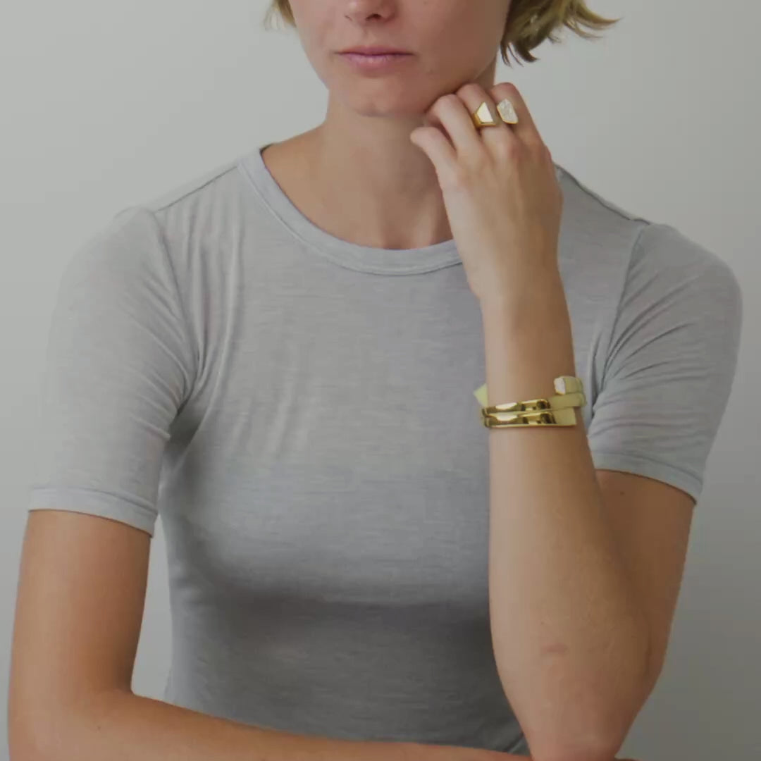 Aurum Bullion Pavé Coil Bangle, 18ct Yellow Gold